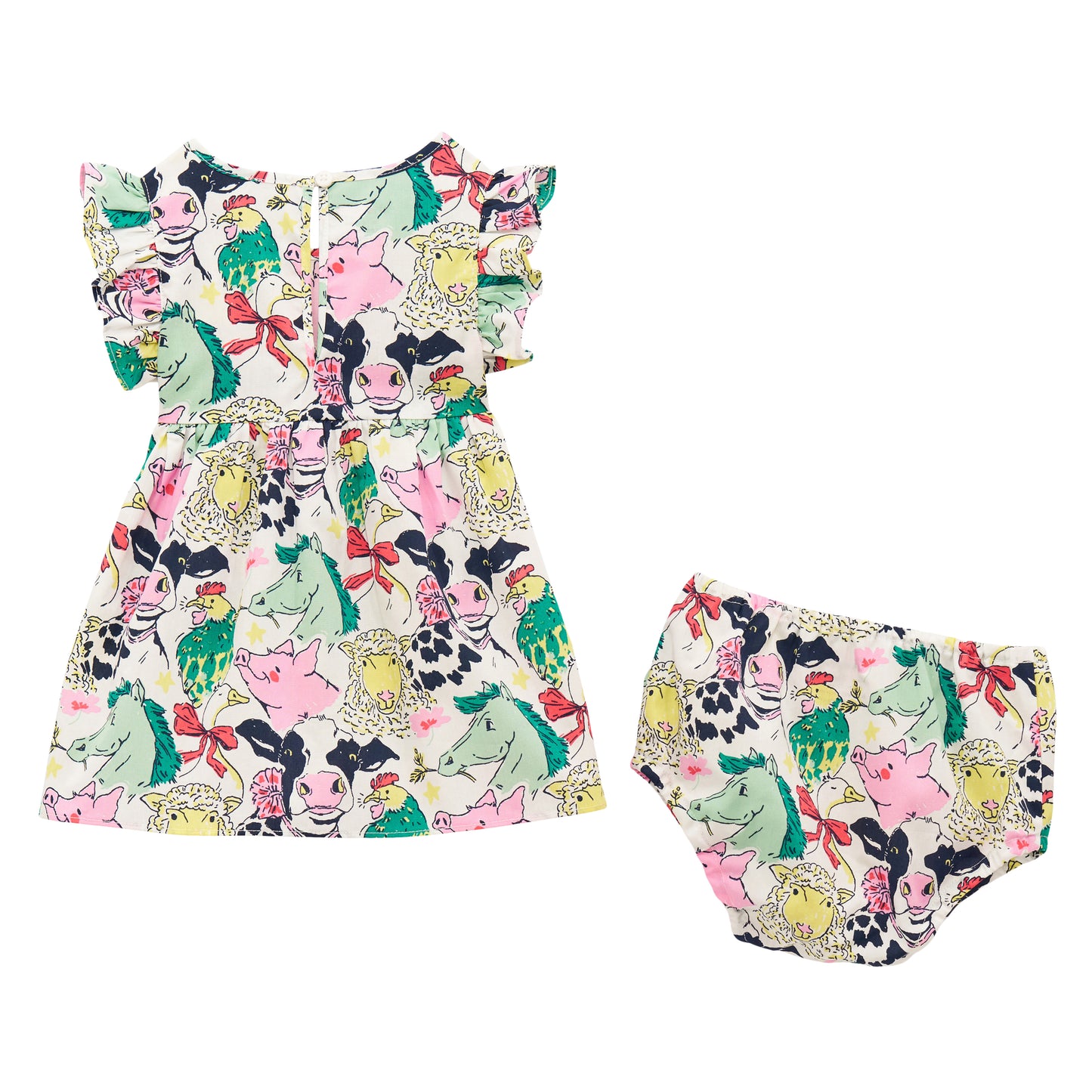 Wrangler Little Girl's Ruffle Sleeve Animal Print Dress 112379596