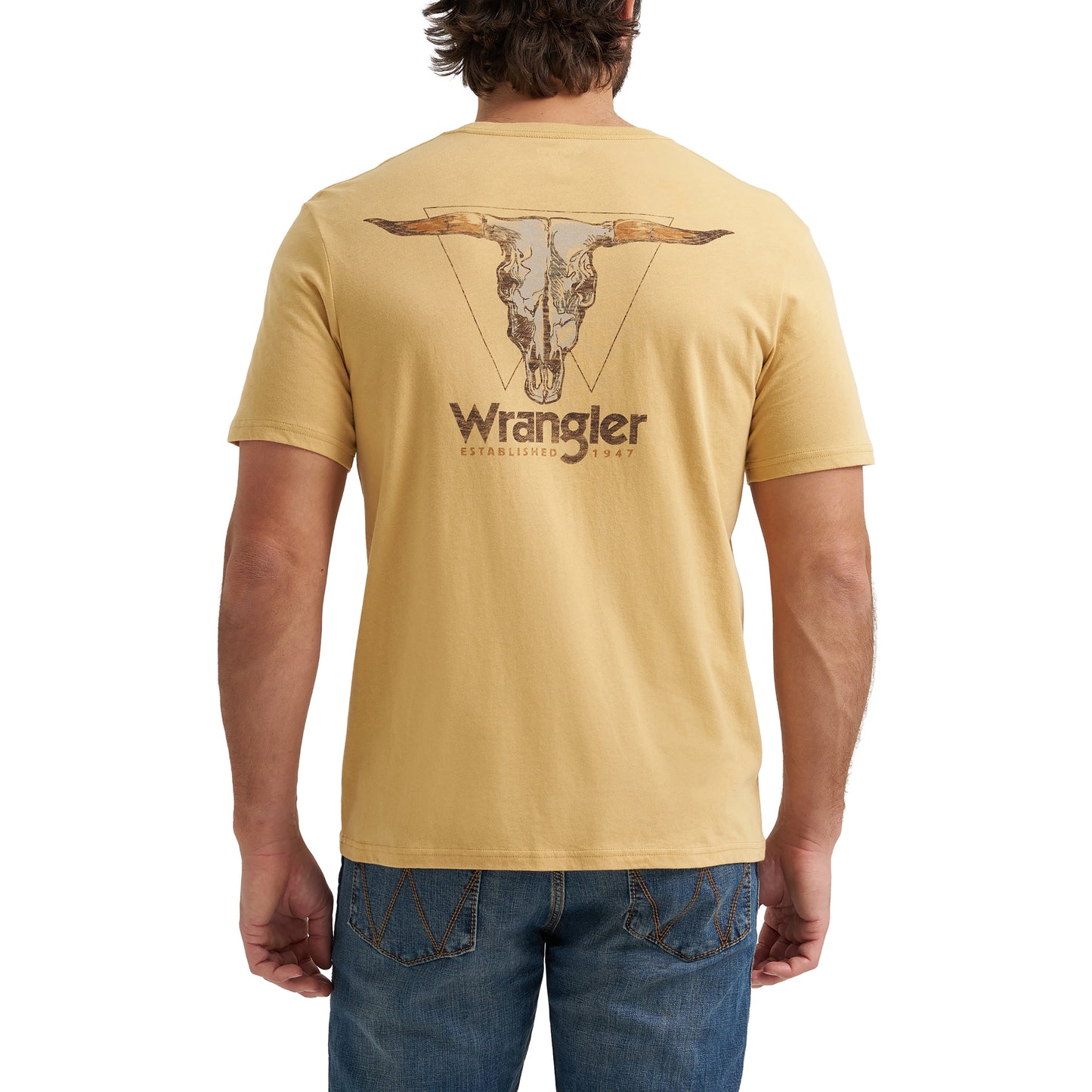 Wrangler Men's Graphic Regular Fit Curry Heather T-Shirt 112380268