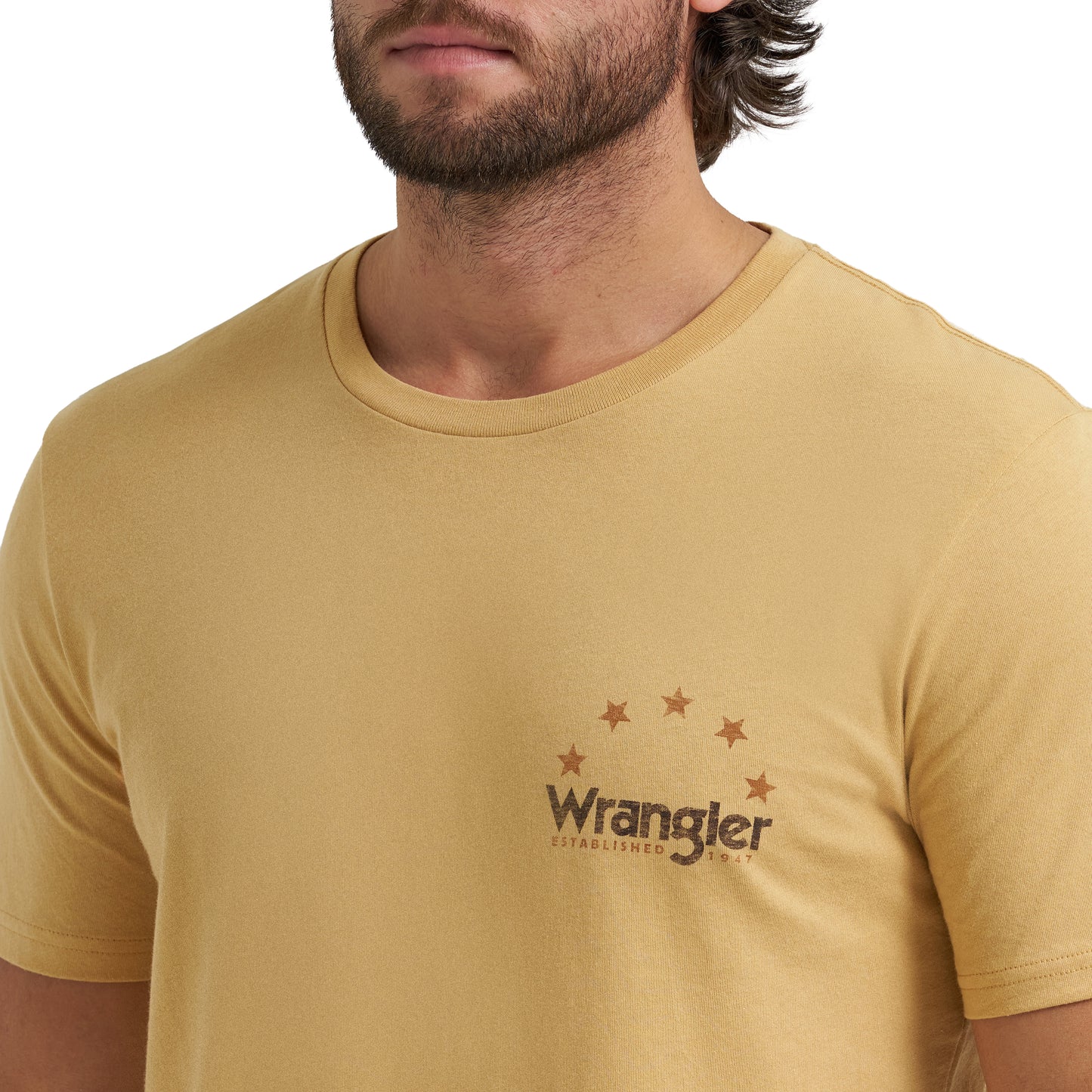 Wrangler Men's Graphic Regular Fit Curry Heather T-Shirt 112380268