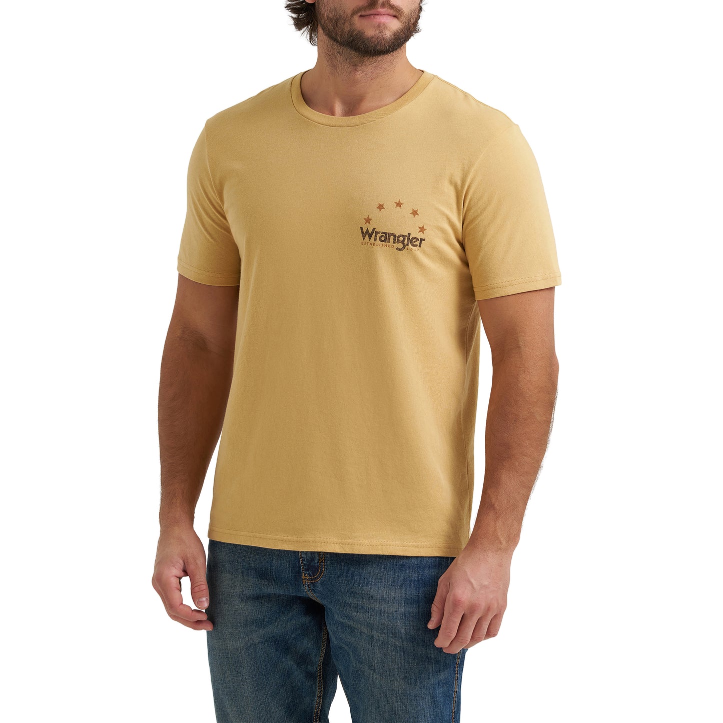 Wrangler Men's Graphic Regular Fit Curry Heather T-Shirt 112380268