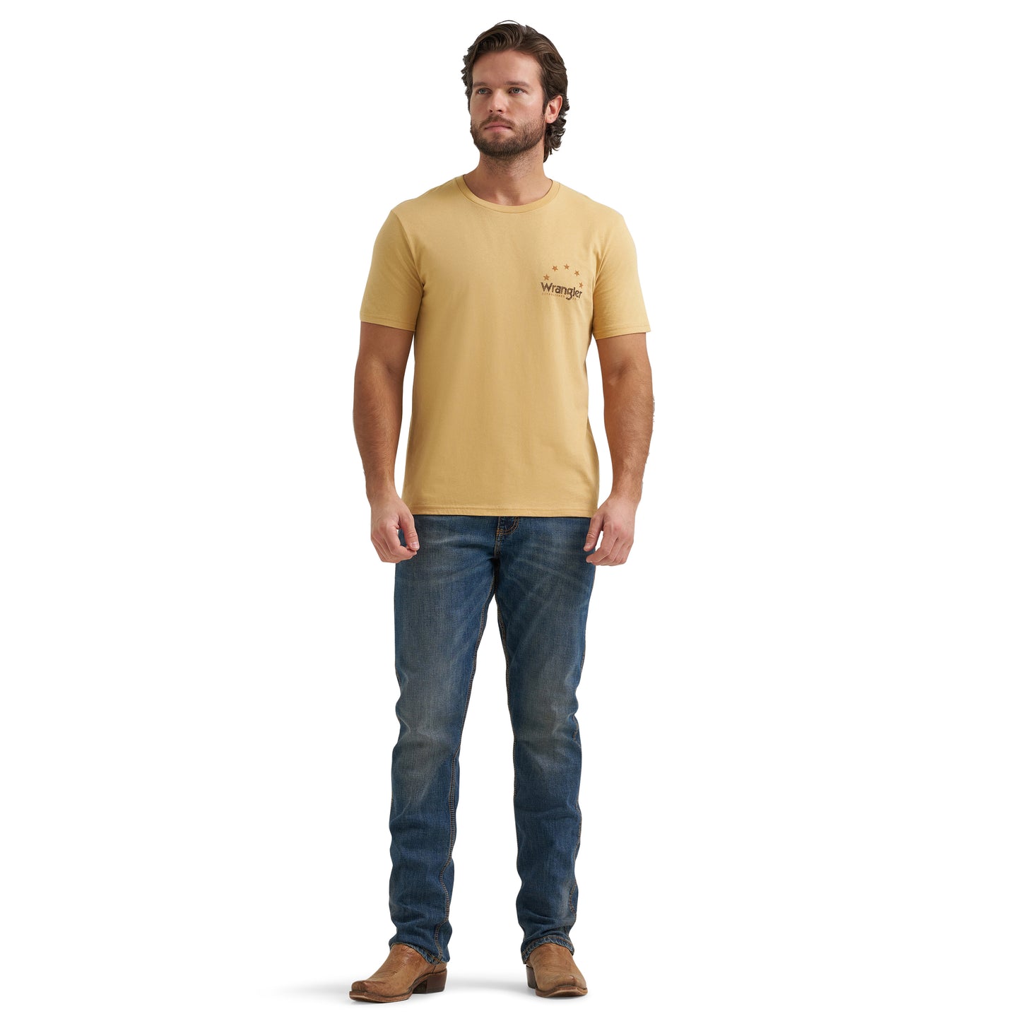Wrangler Men's Graphic Regular Fit Curry Heather T-Shirt 112380268