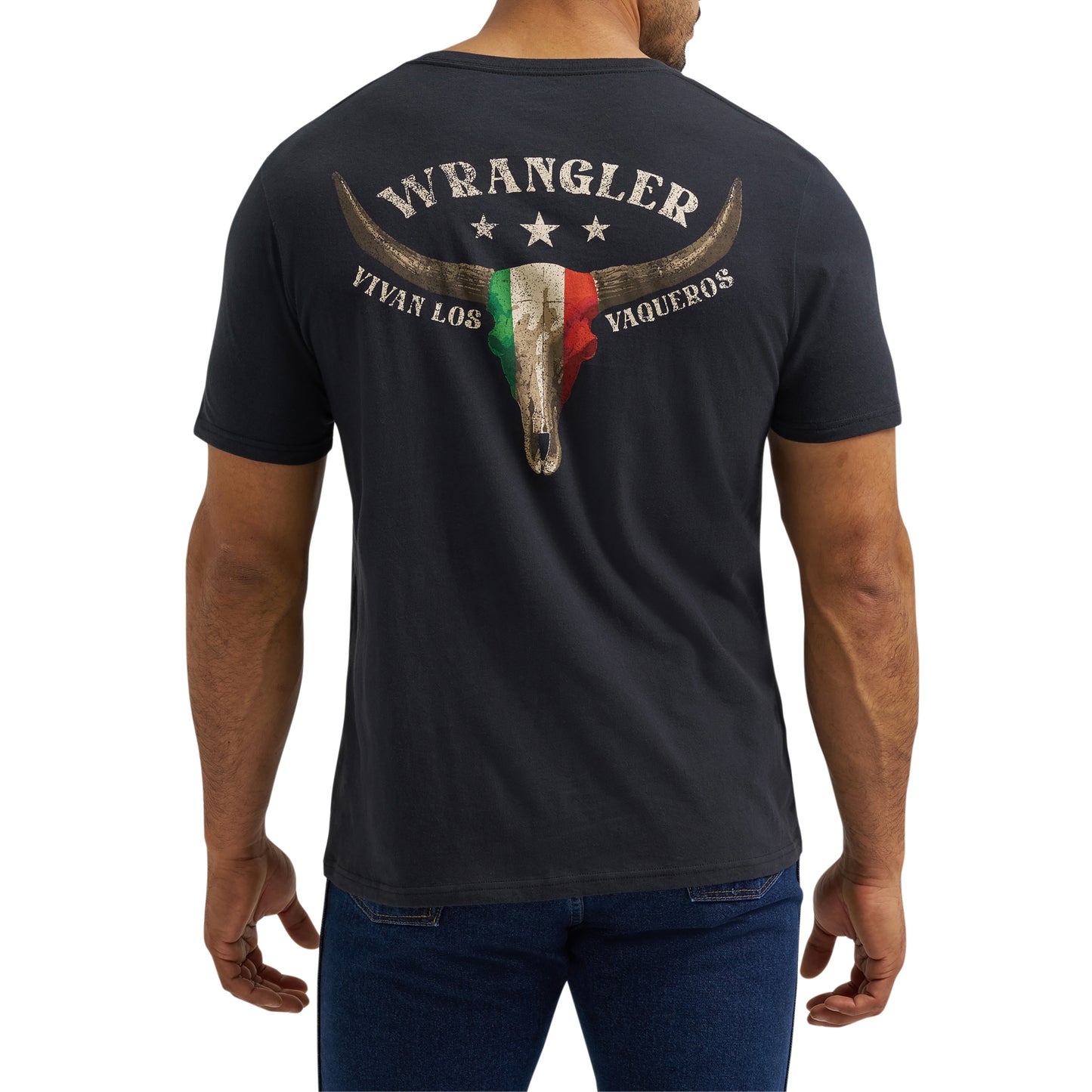 Wrangler Men's Graphic Regular Fit Jet Black T-Shirt 112380269