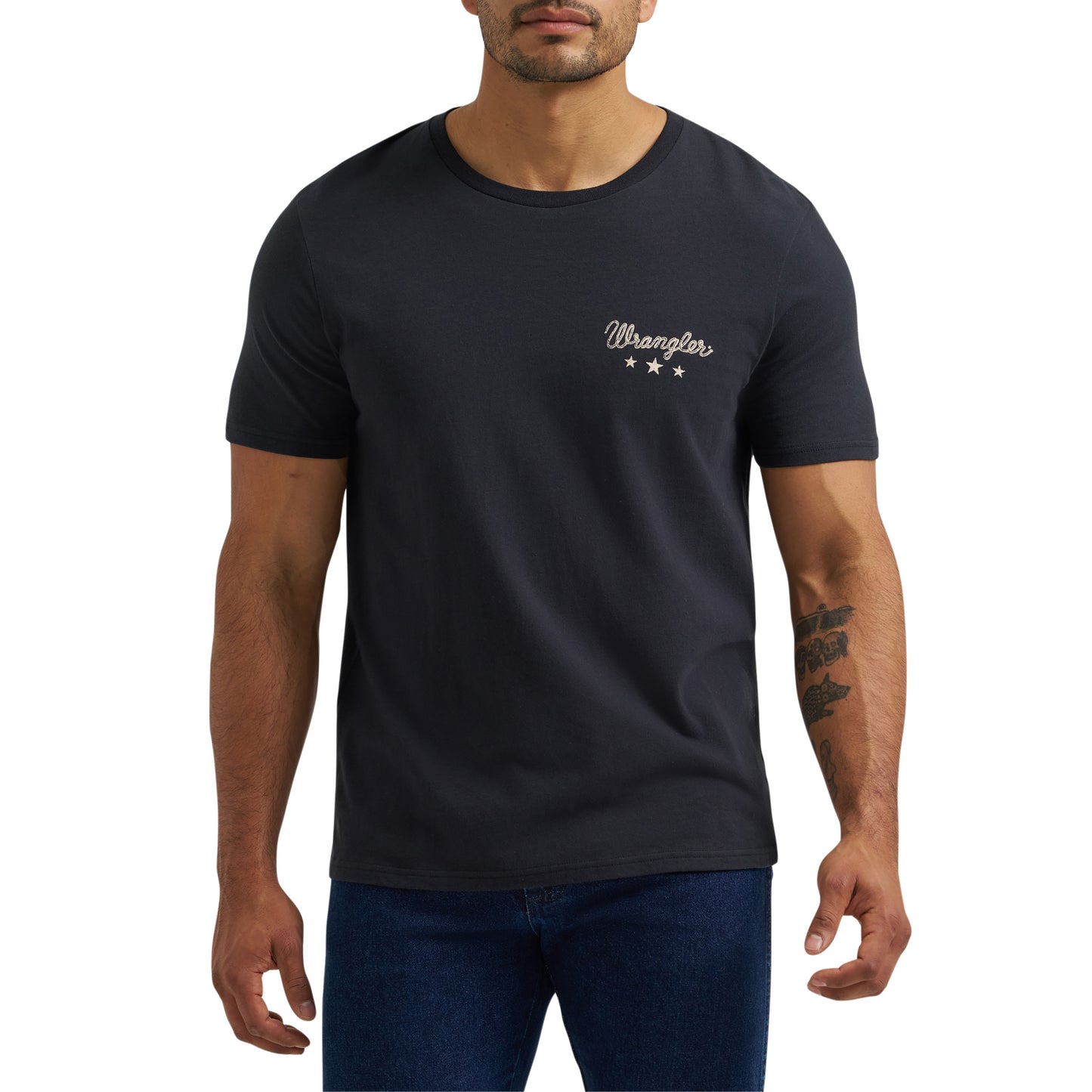 Wrangler Men's Graphic Regular Fit Jet Black T-Shirt 112380269