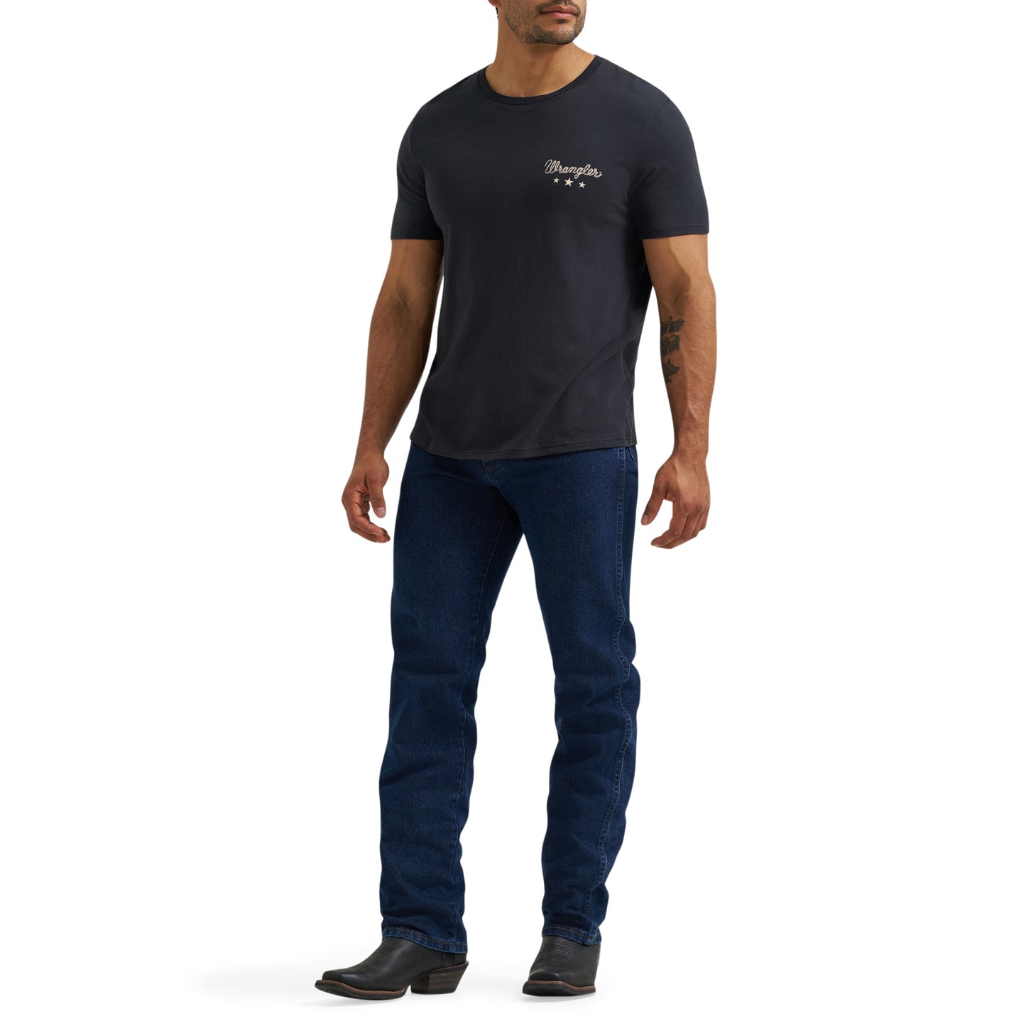 Wrangler Men's Graphic Regular Fit Jet Black T-Shirt 112380269
