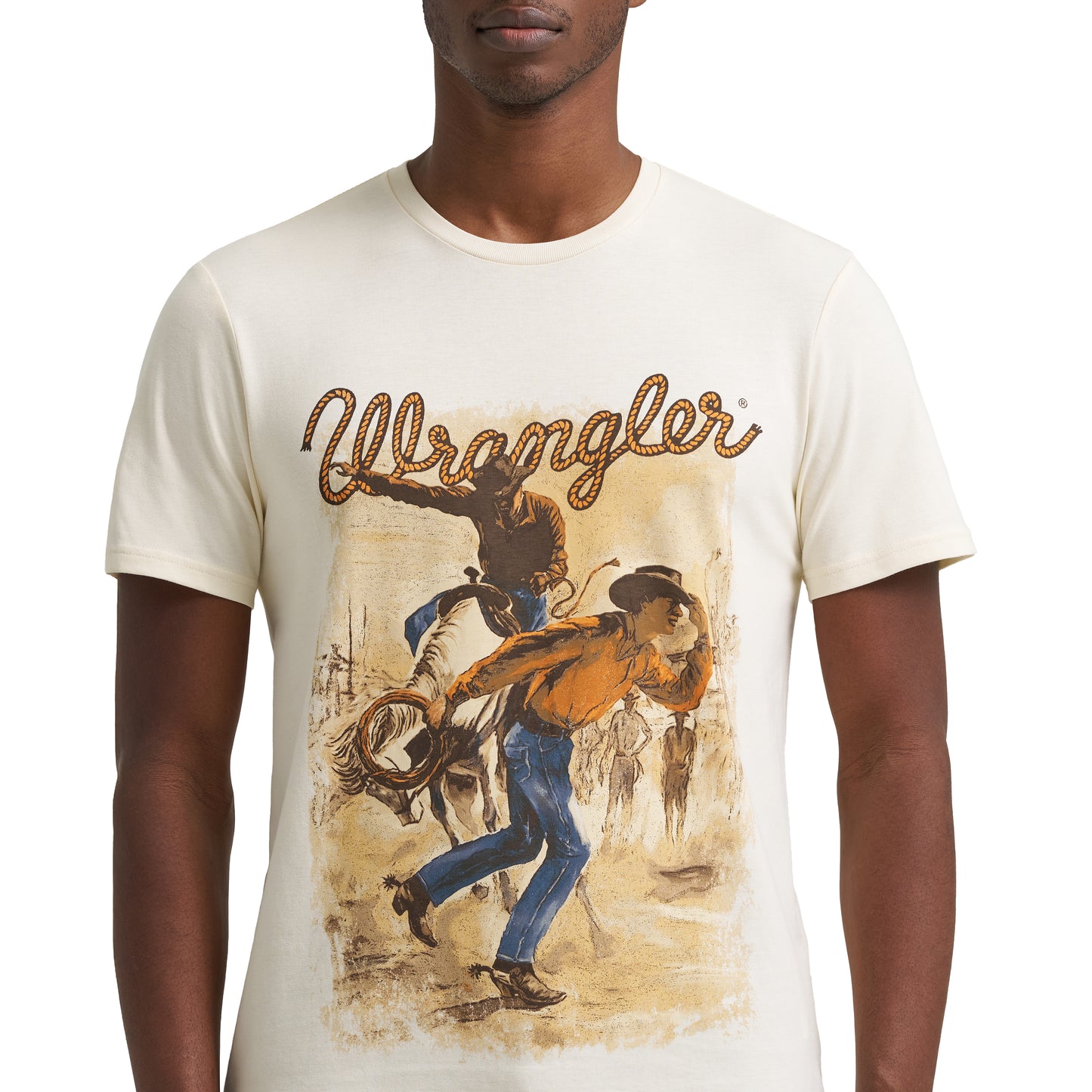 Wrangler Men's Graphic Regular Fit Antique White T-Shirt 112380298