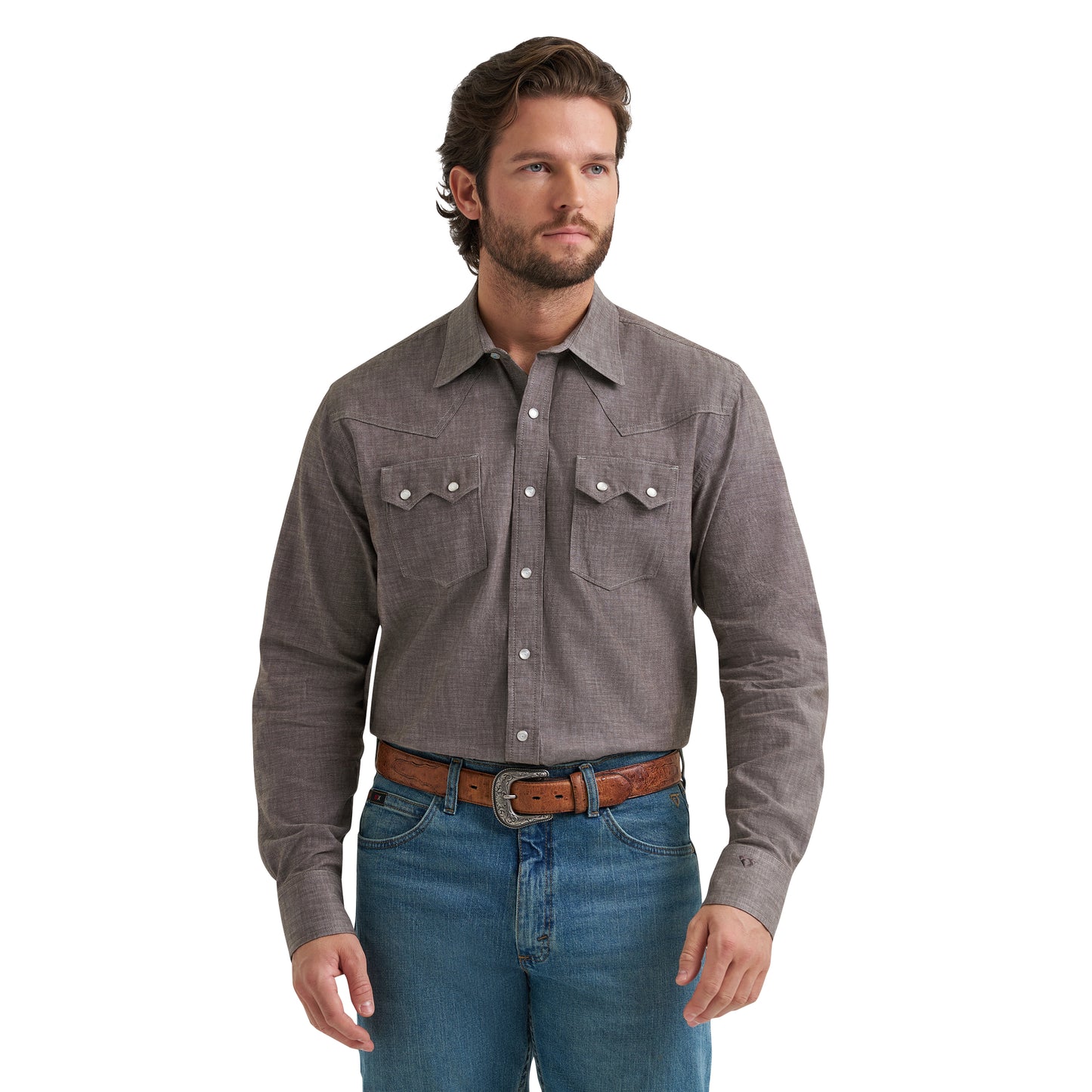 Wrangler X Cody Johnson Olive Classic Fit Snap Shirt 112381513