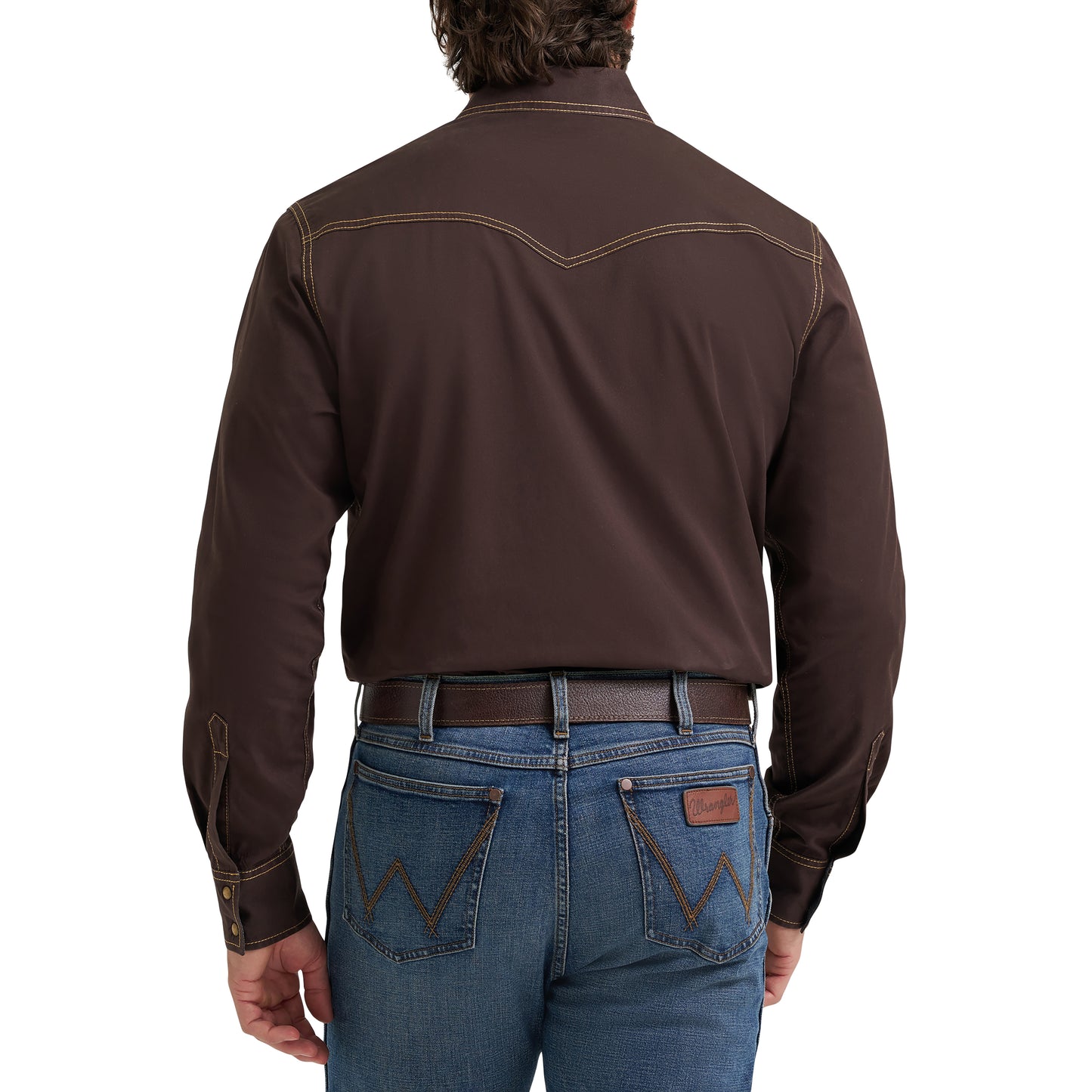 Wrangler Men's Retro® Brown Premium Modern Fit Snap Shirt 112381533