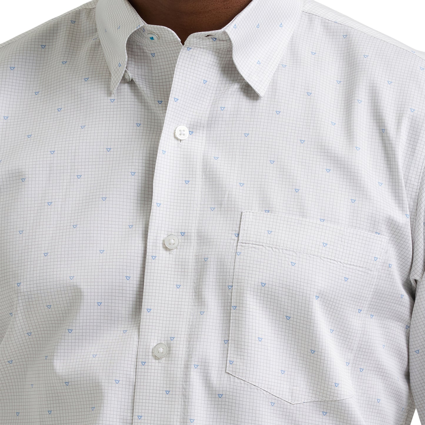 Wrangler X Cody Johnson Men's White & Blue Button Down Shirt 112381546