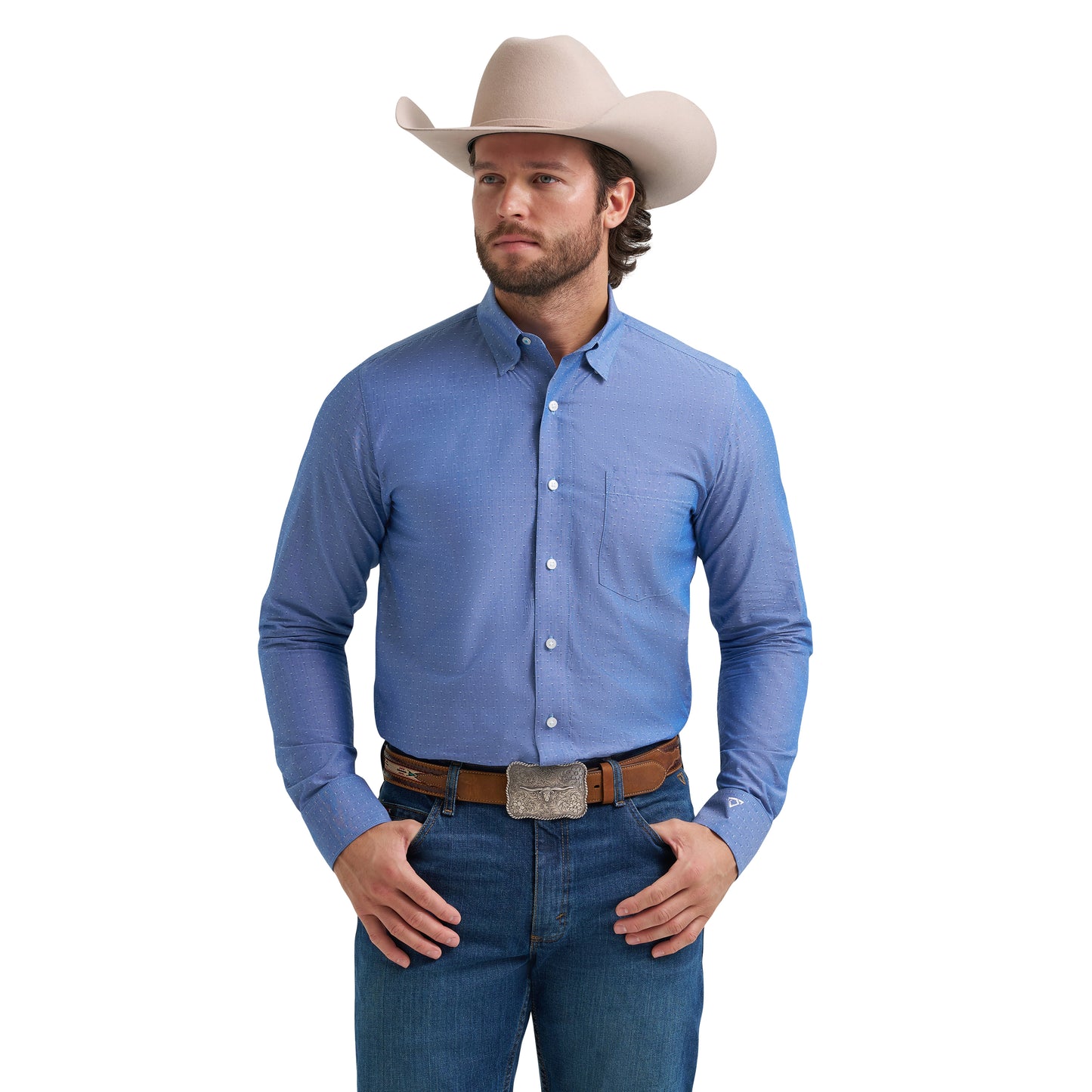 Wrangler X Cody Johnson Men's Blue Button Down Shirt 112381549