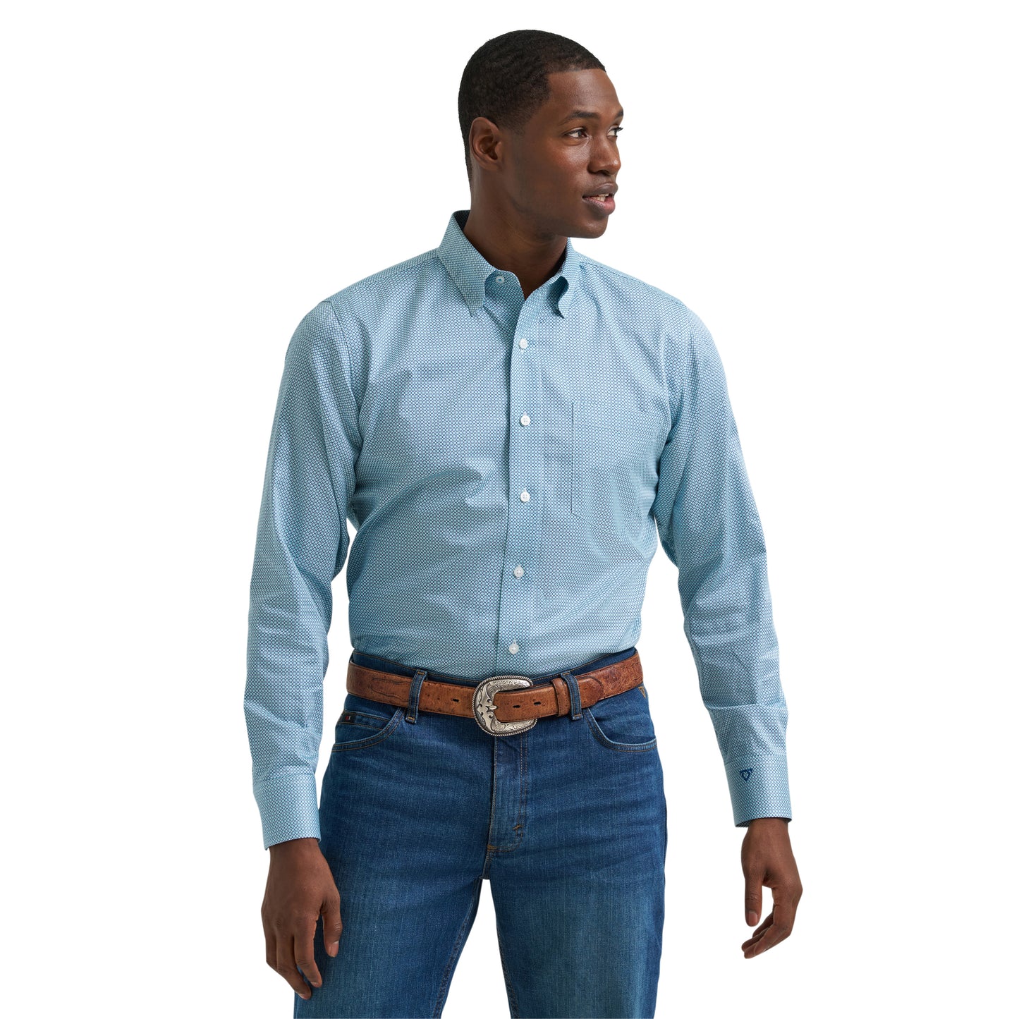 Wrangler X Cody Johnson Men's Blue Multi Button Down Shirt 112381550