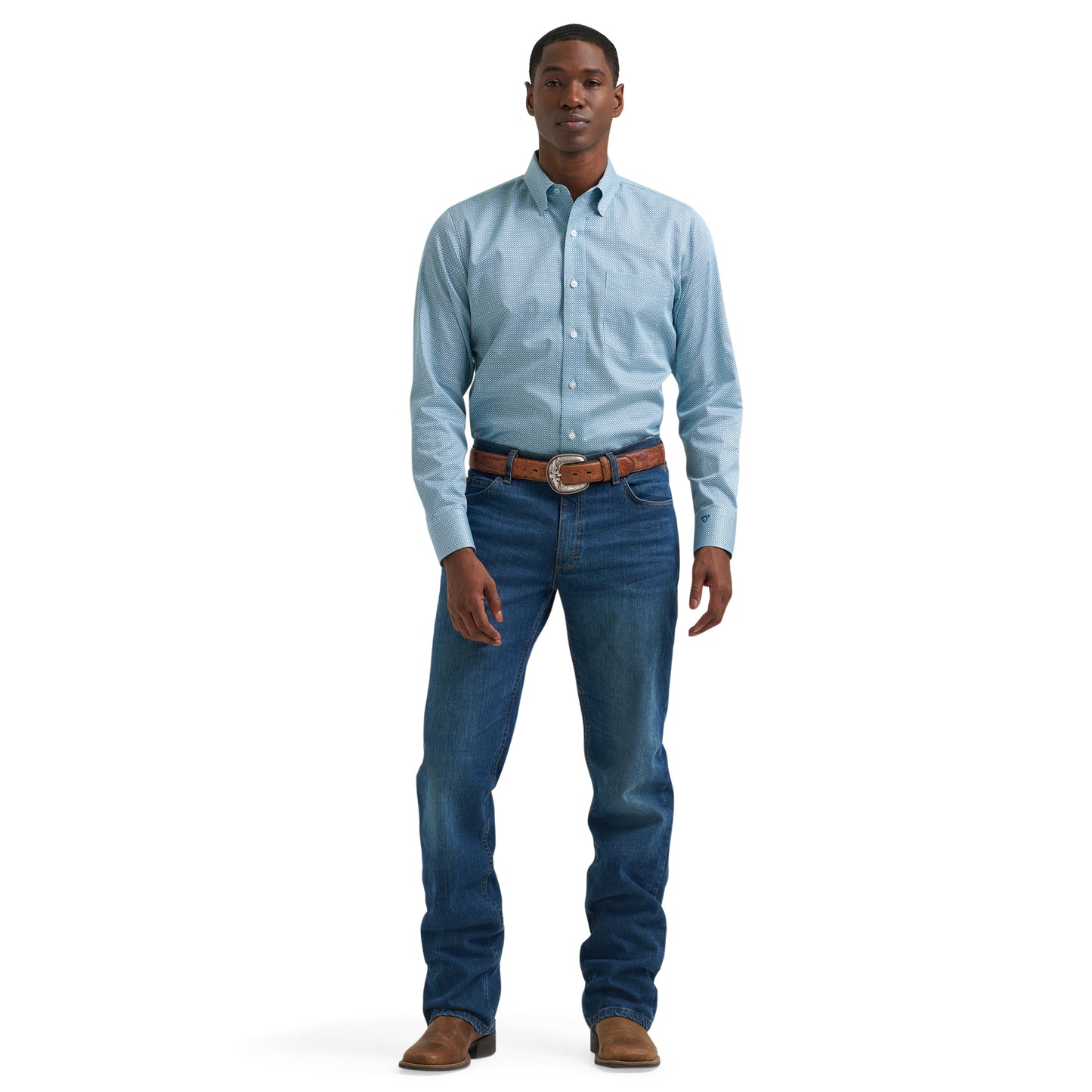 Wrangler X Cody Johnson Men's Blue Multi Button Down Shirt 112381550