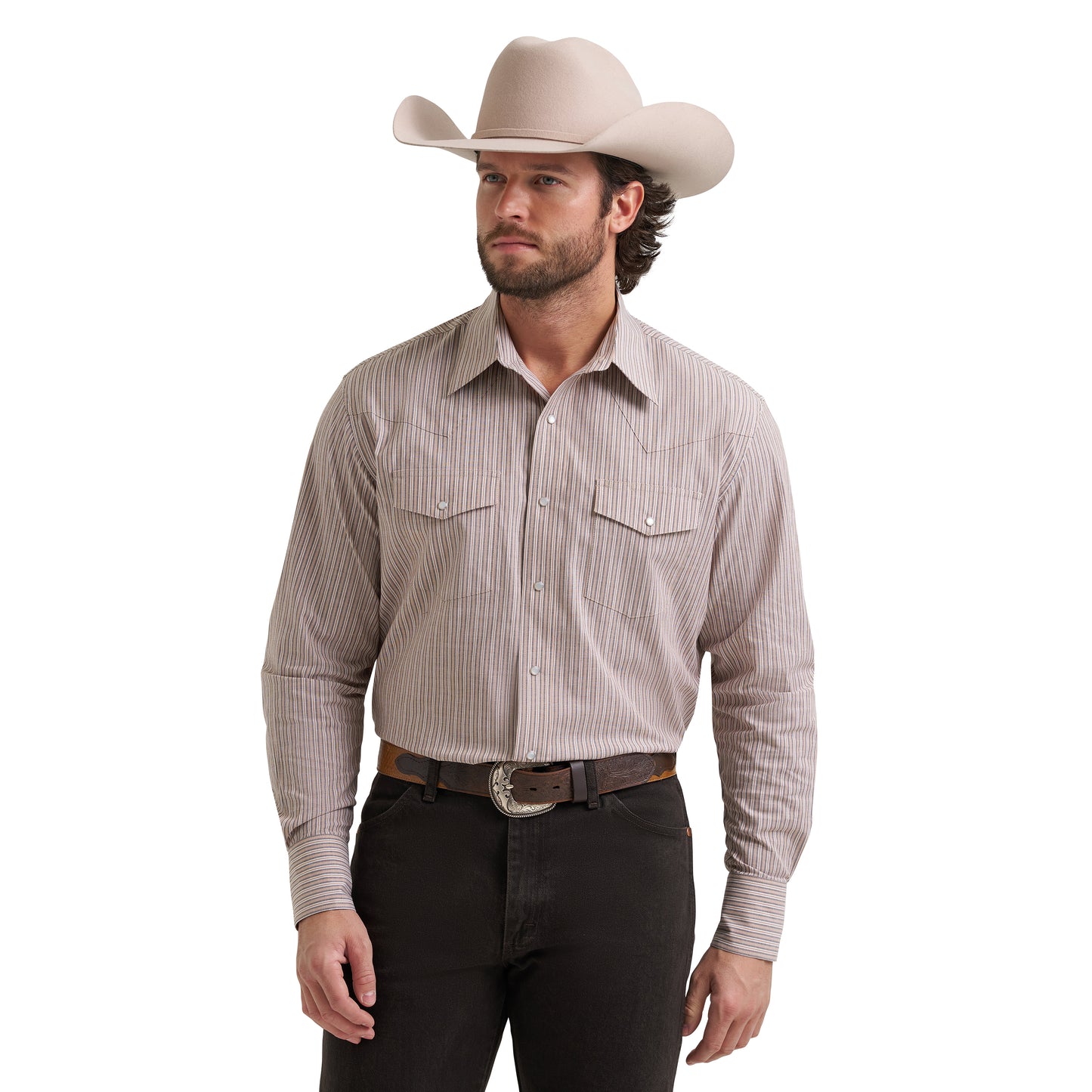 Wrangler Men's Wrinkle Resist Logo Wine Button Down 112381653