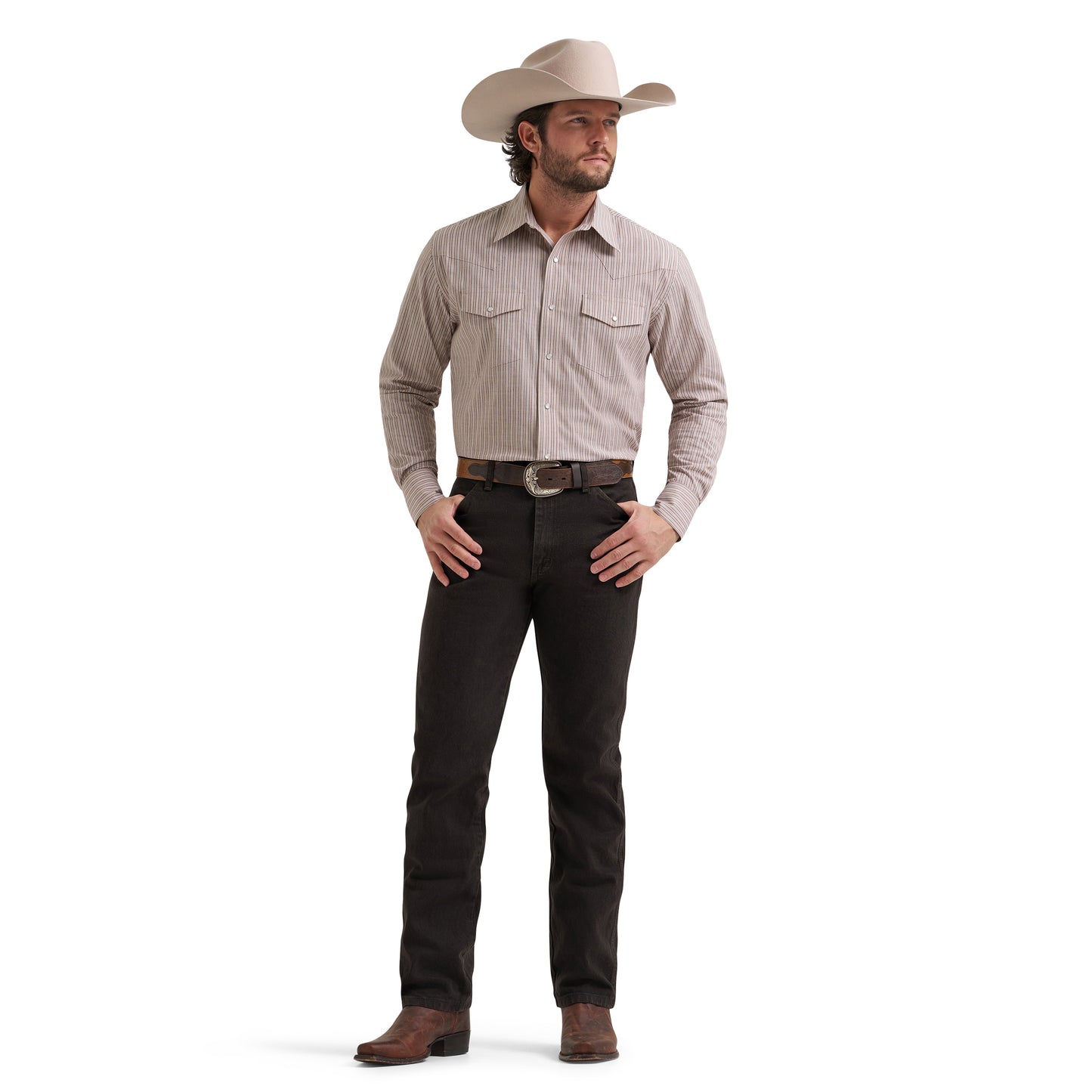 Wrangler Men's Wrinkle Resist Logo Wine Button Down 112381653