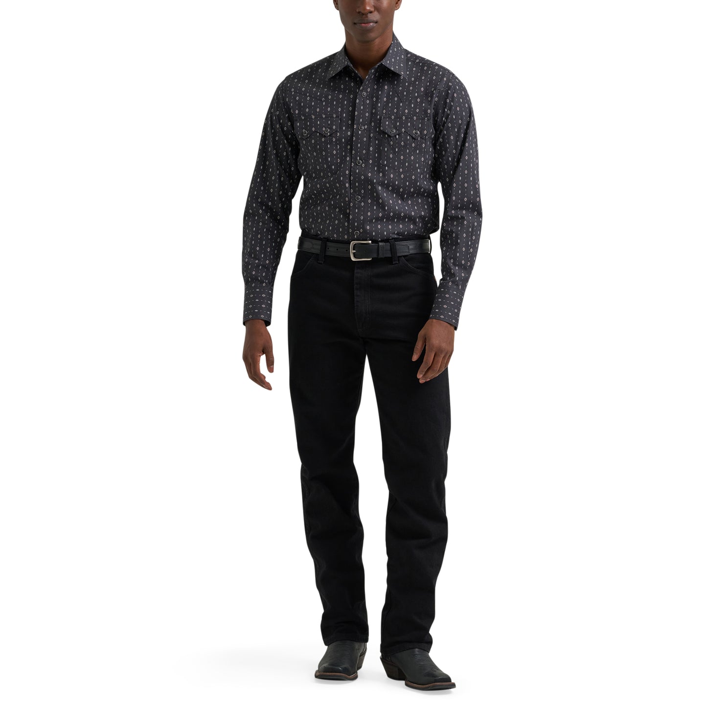 Wrangler Men's Retro® Black Modern Fit Snap Shirt 112381864