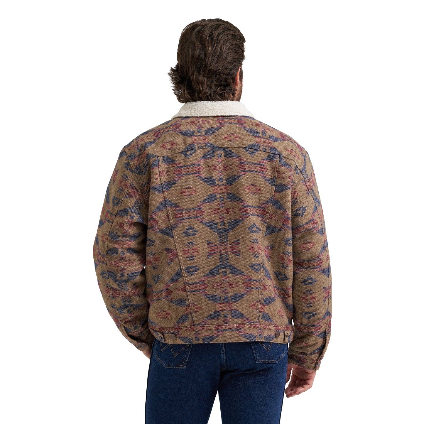 Wrangler Men's Jacquard Blue Nights Sherpa Lined Jacket 112381904
