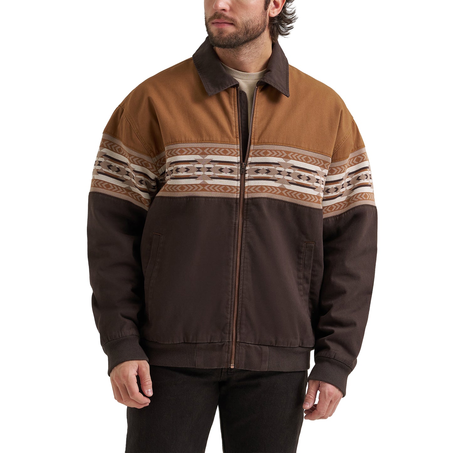 Wrangler Men's Aztec Chocolate Torte Bomber Jacket 112381935