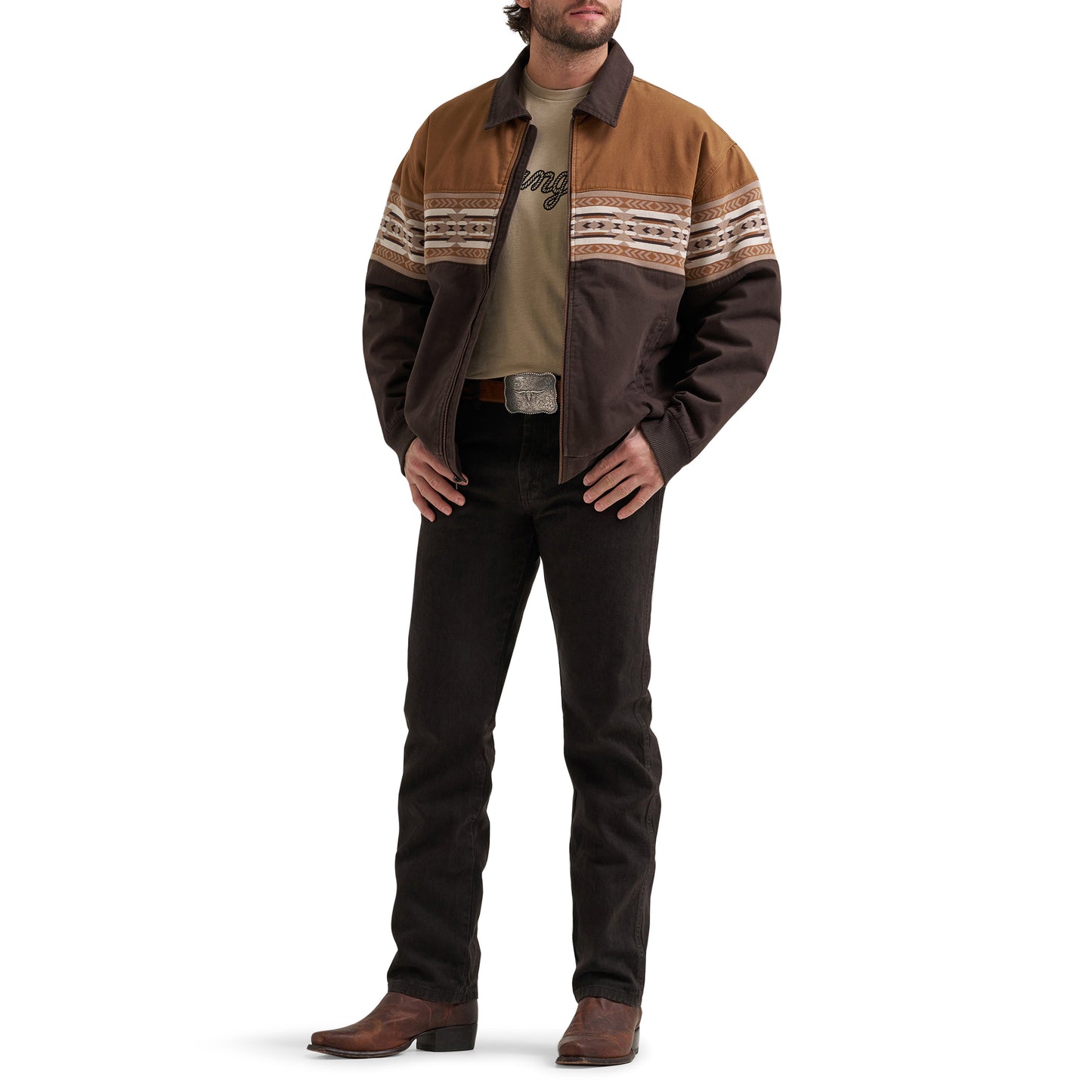 Wrangler Men's Aztec Chocolate Torte Bomber Jacket 112381935