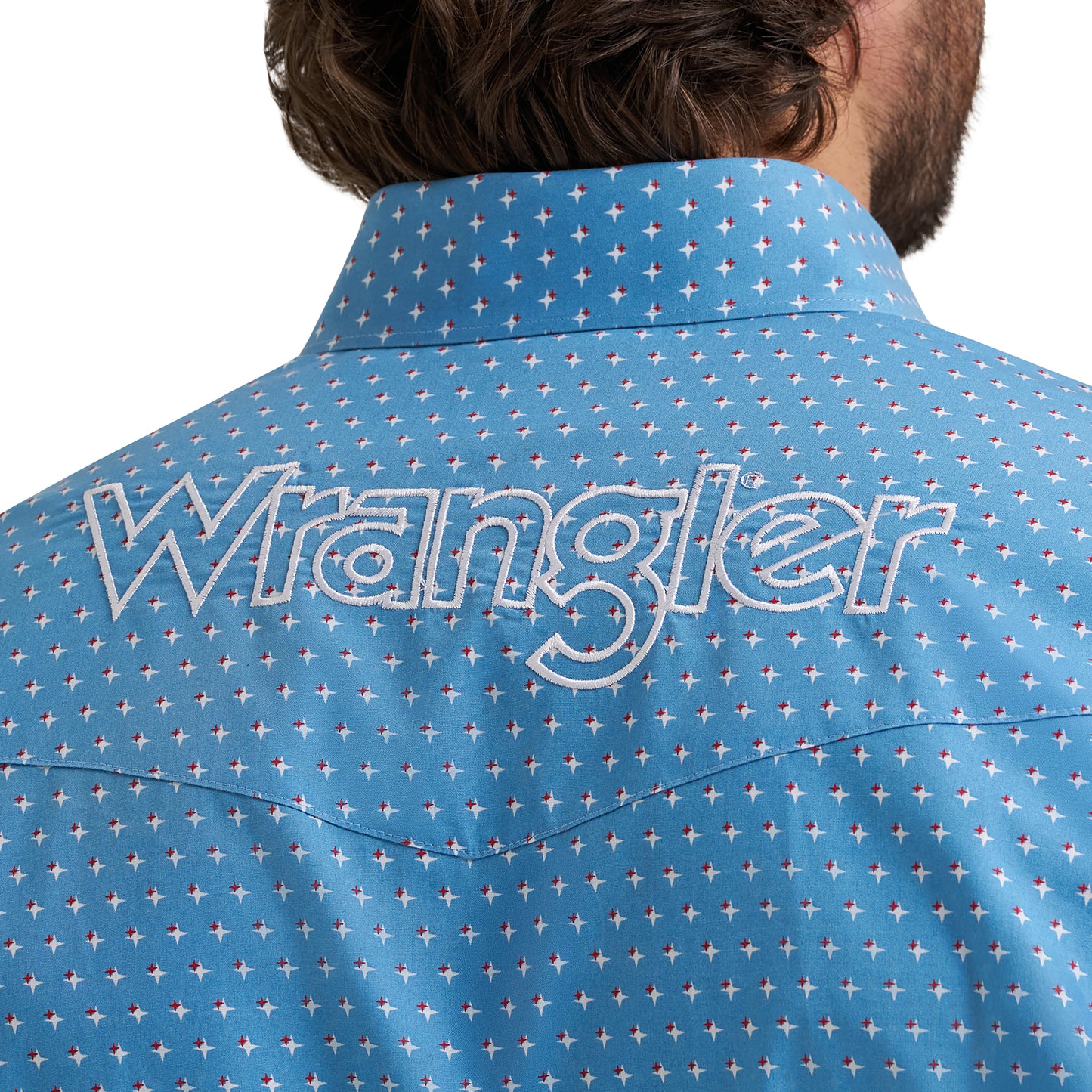 Wrangler Men's Logo Blue Button Down Shirt 112381985