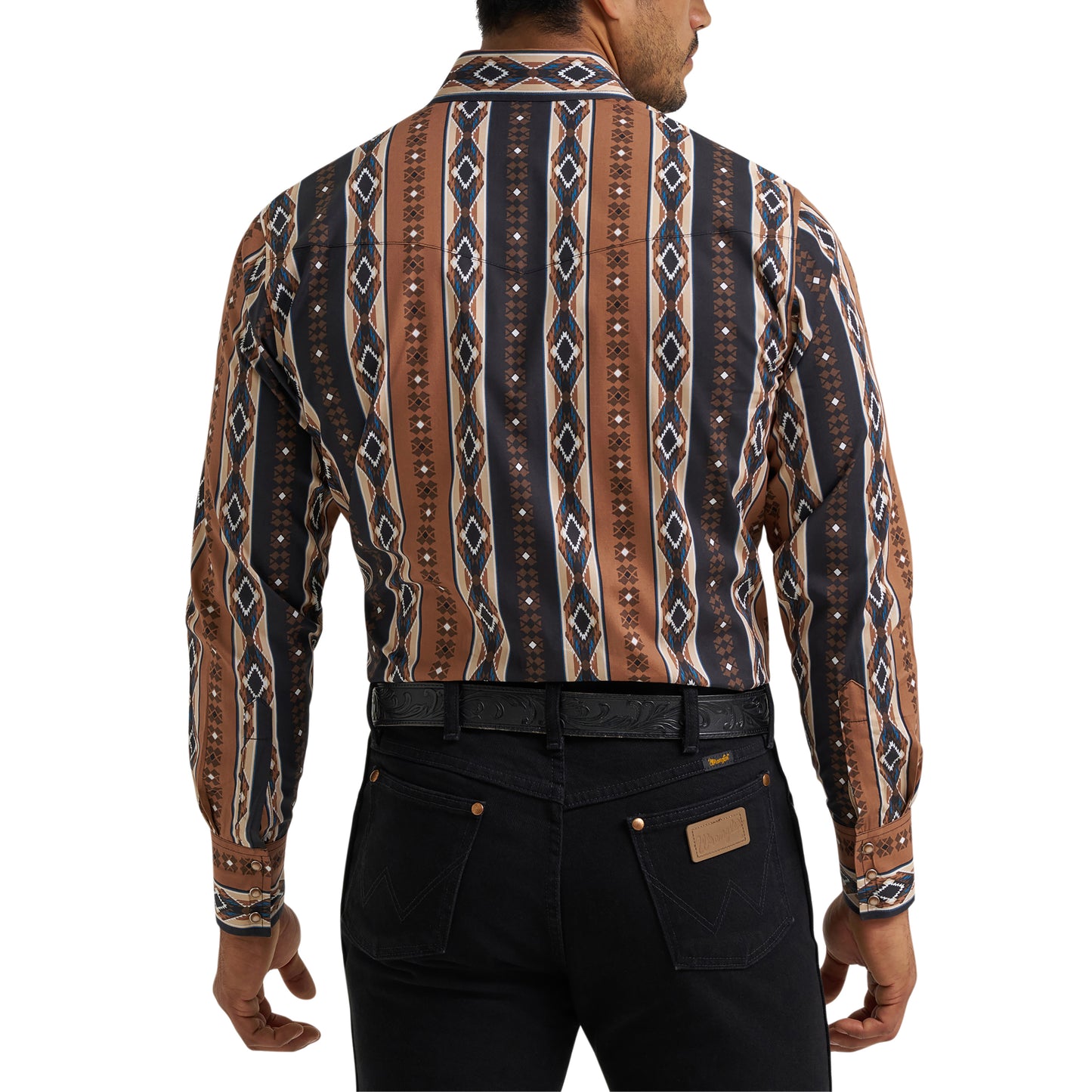 Wrangler Men's Checotah Western Classic Fit Brown Button Down 112381991