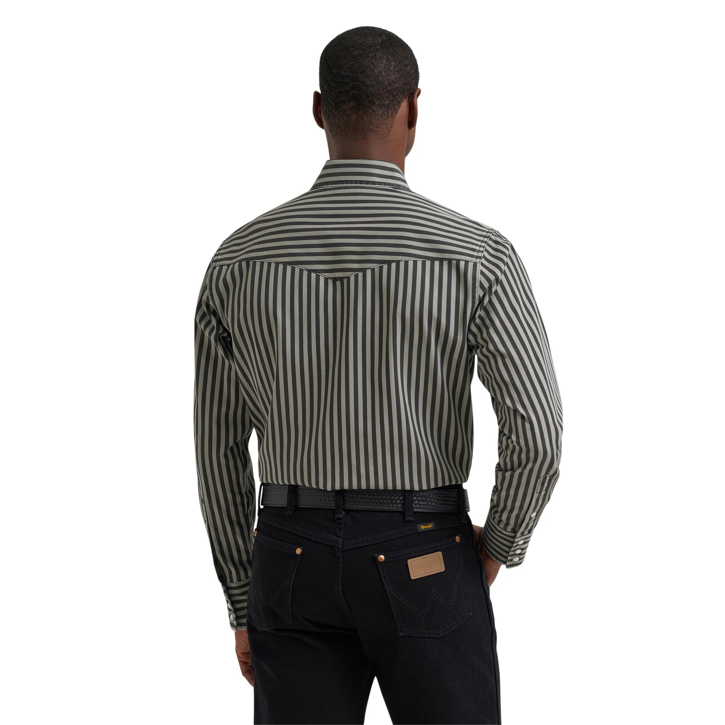 Wrangler Men's Vintage Inspired Brushopper Classic Fit Black Button Down 112381996