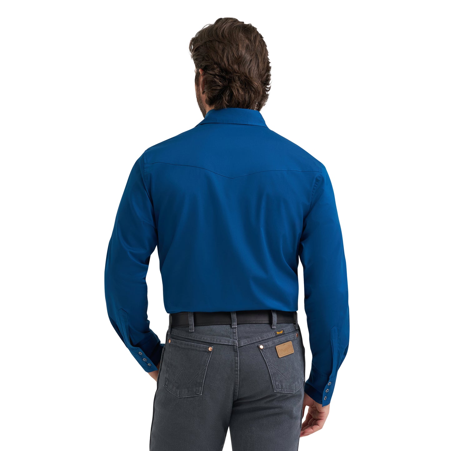 Wrangler Men's Western Classic Fit Blue Button Down 112382004