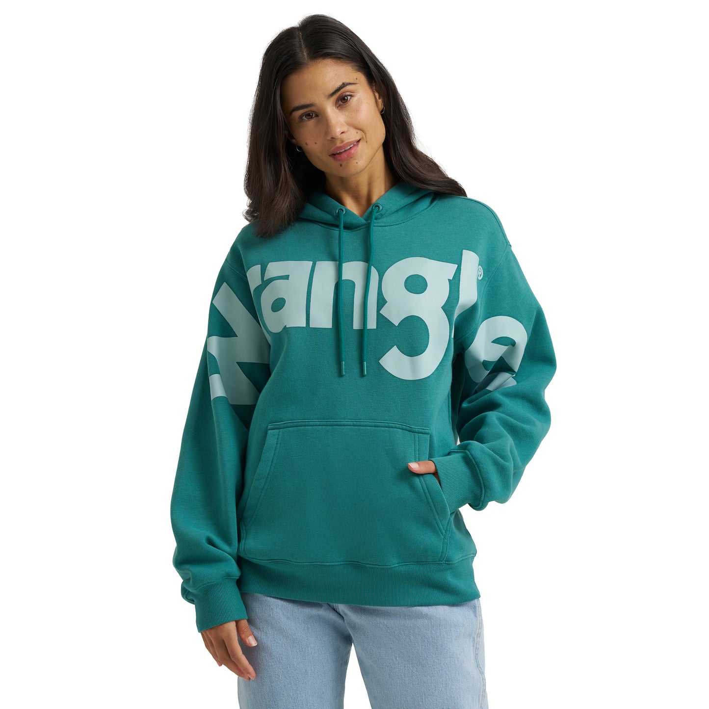 Wrangler Ladies Retro Vintage Turquoise Hoodie 112382680