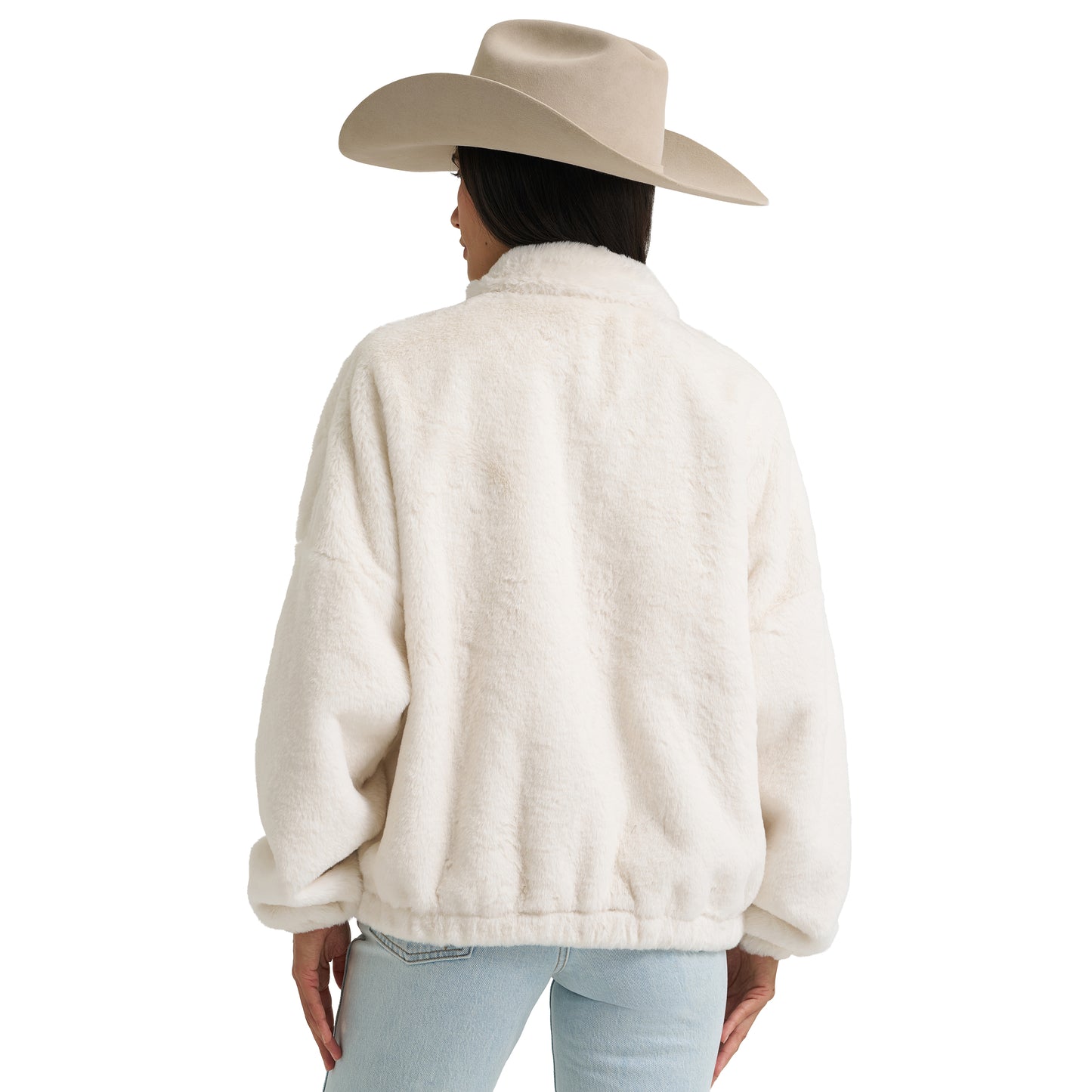 Wrangler Ladies Retro® White Logo Faux Fur Jacket 112382726