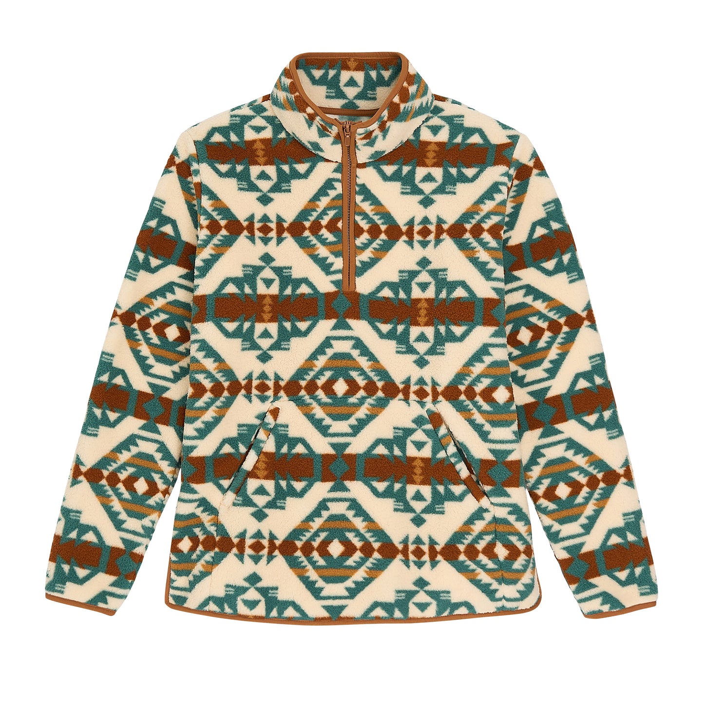 Wrangler Ladies Retro® Vintage Turquoise Print Sherpa Zip Pullover 112382729