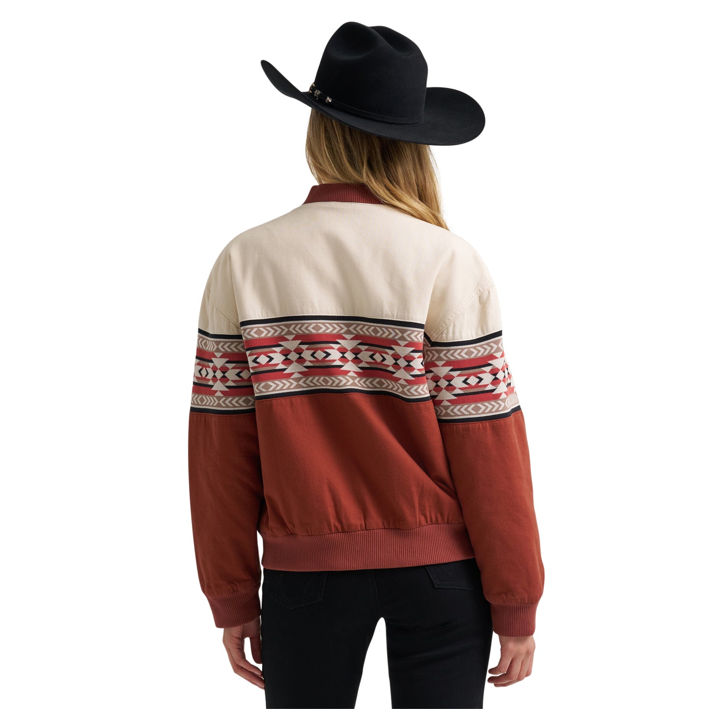 Wrangler Ladies Cream Southwest Border Print Bomber Jacket 112382791