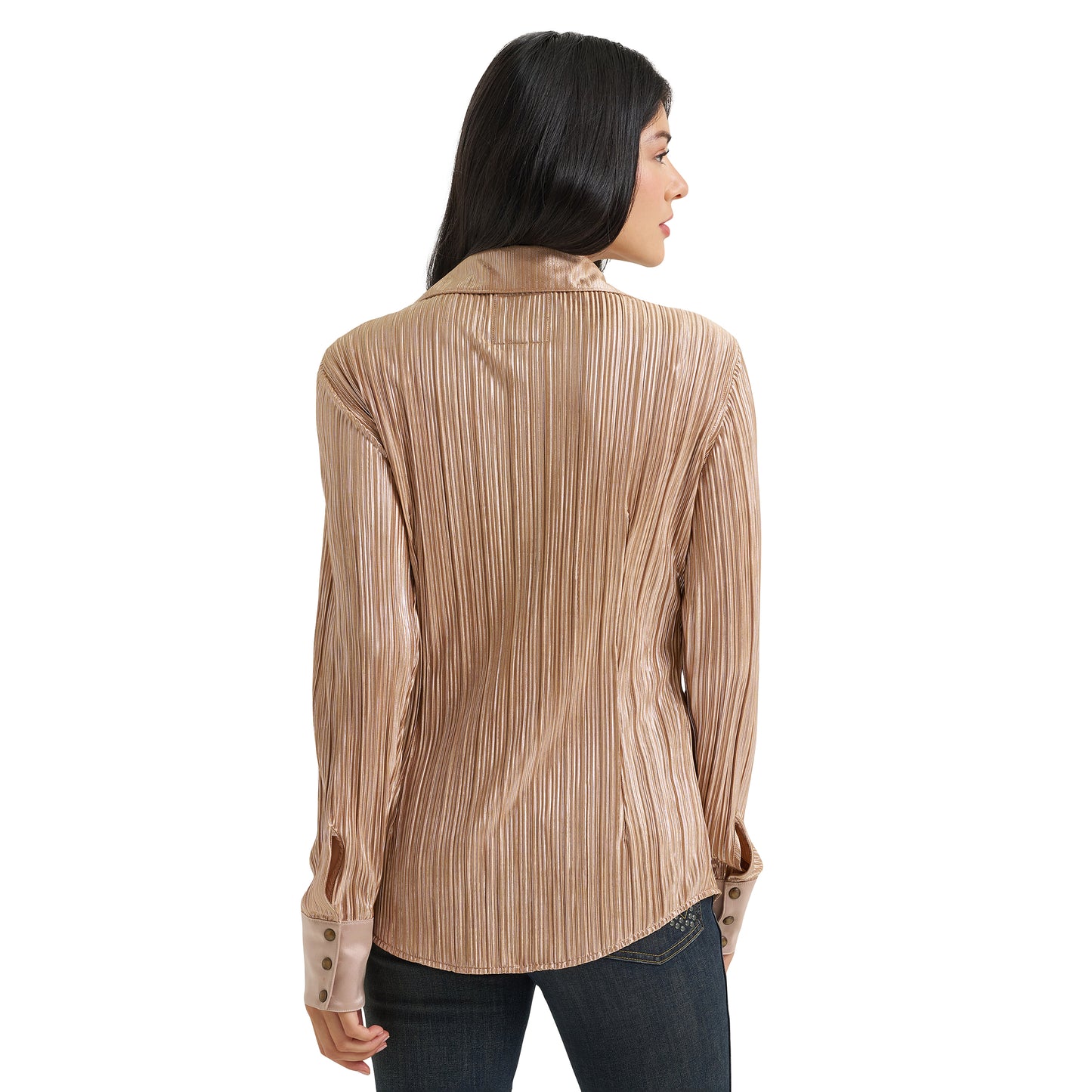 Wrangler X Lainey Wilson Ladies Rose Gold Snap Shirt 112382814