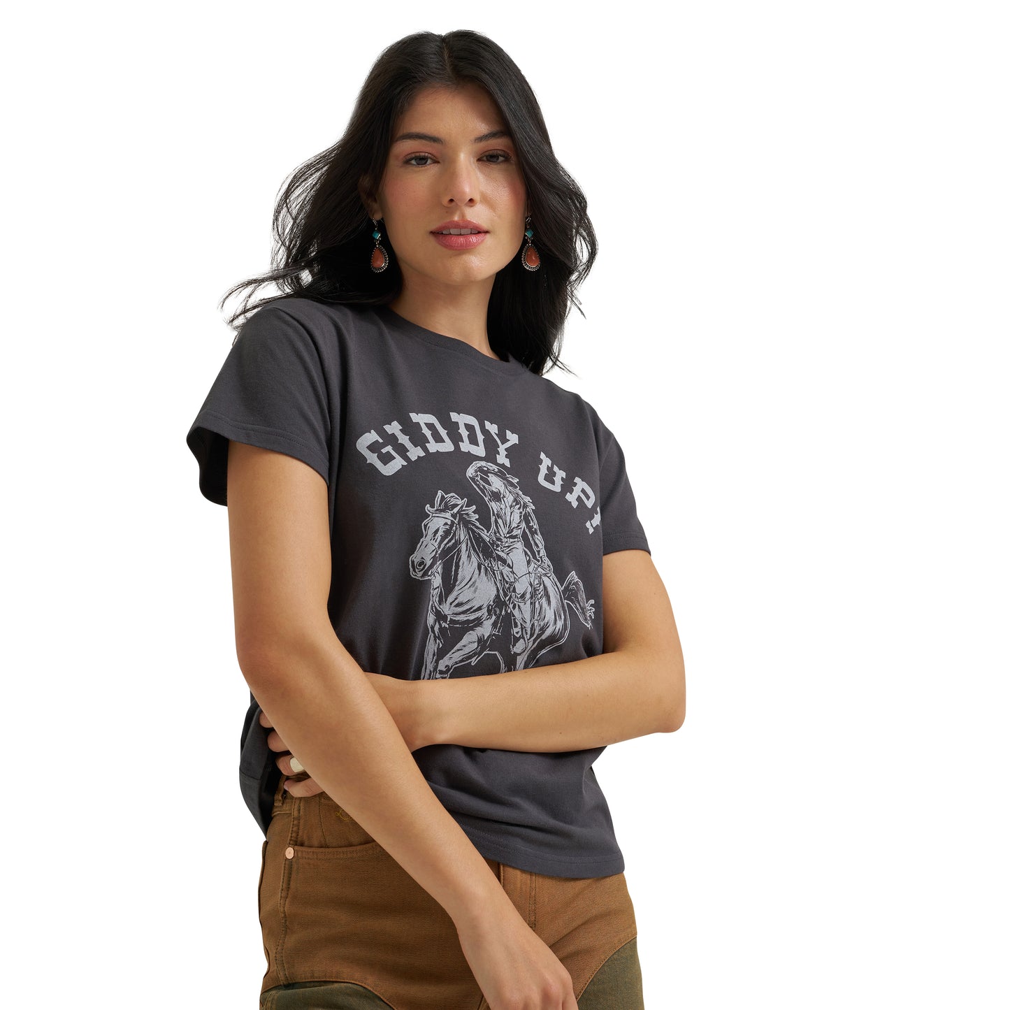 Wrangler X Lainey Wilson Ladies Black 'Giddy Up' Graphic T-Shirt 112382845