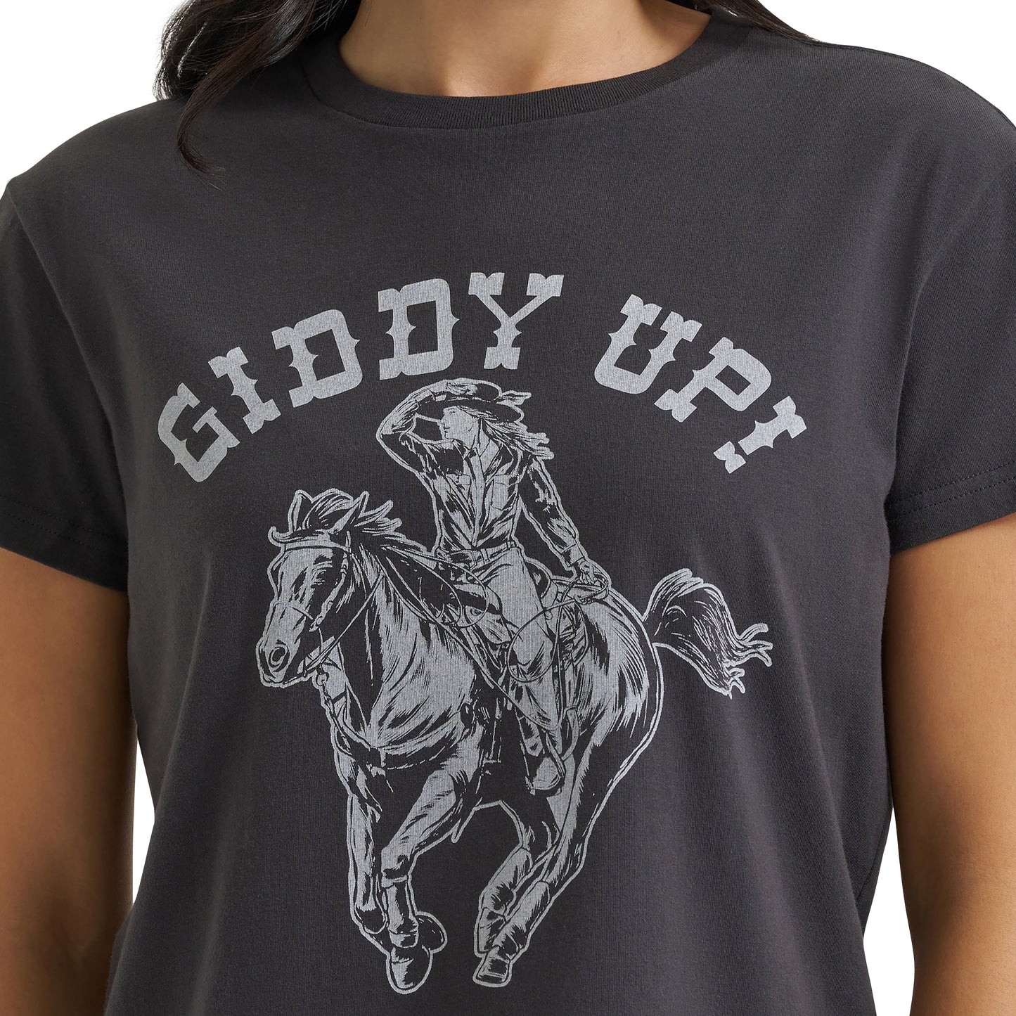 Wrangler X Lainey Wilson Ladies Black 'Giddy Up' Graphic T-Shirt 112382845
