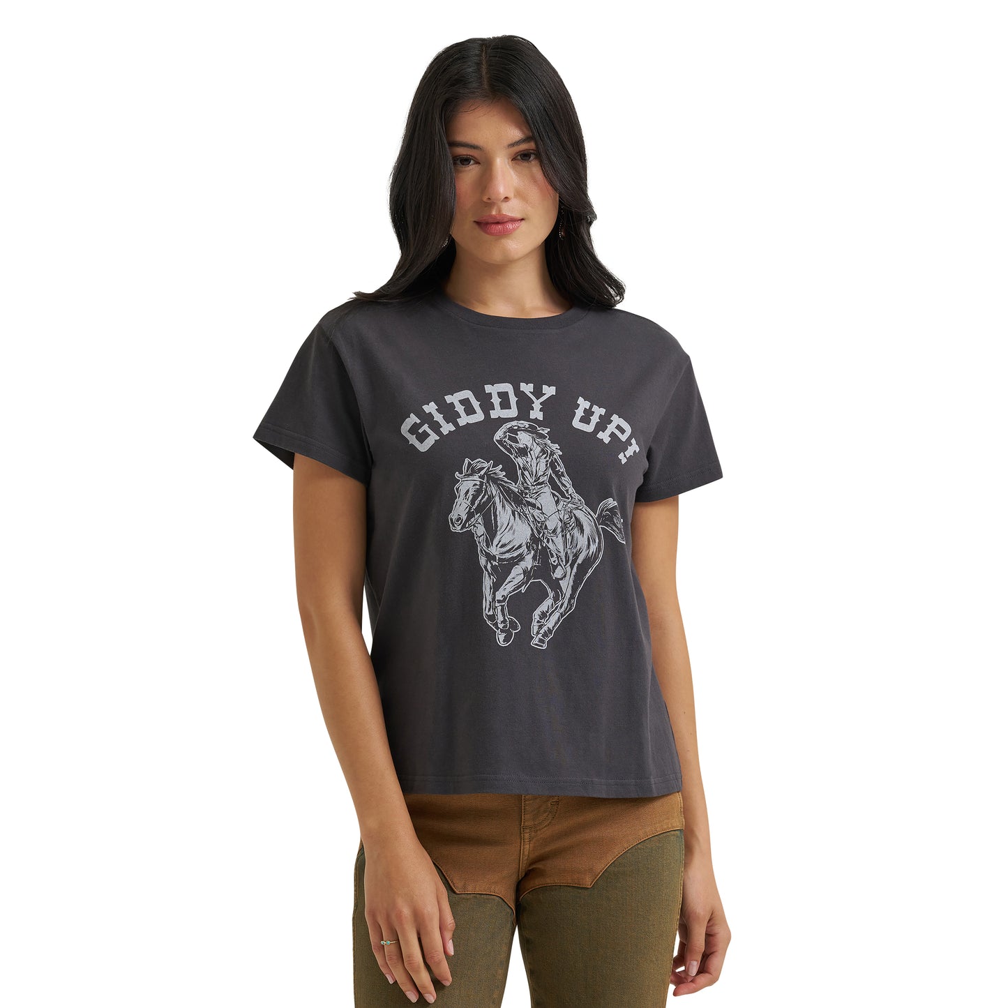Wrangler X Lainey Wilson Ladies Black 'Giddy Up' Graphic T-Shirt 112382845