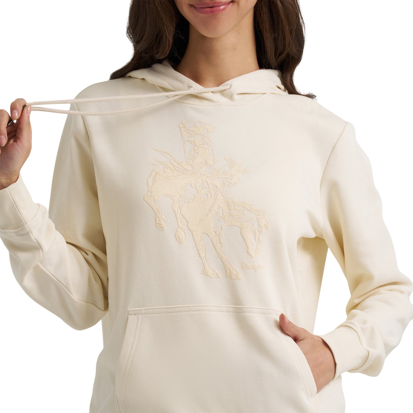 Wrangler Ladies Western Antique White Pullover Hoodie 112383943