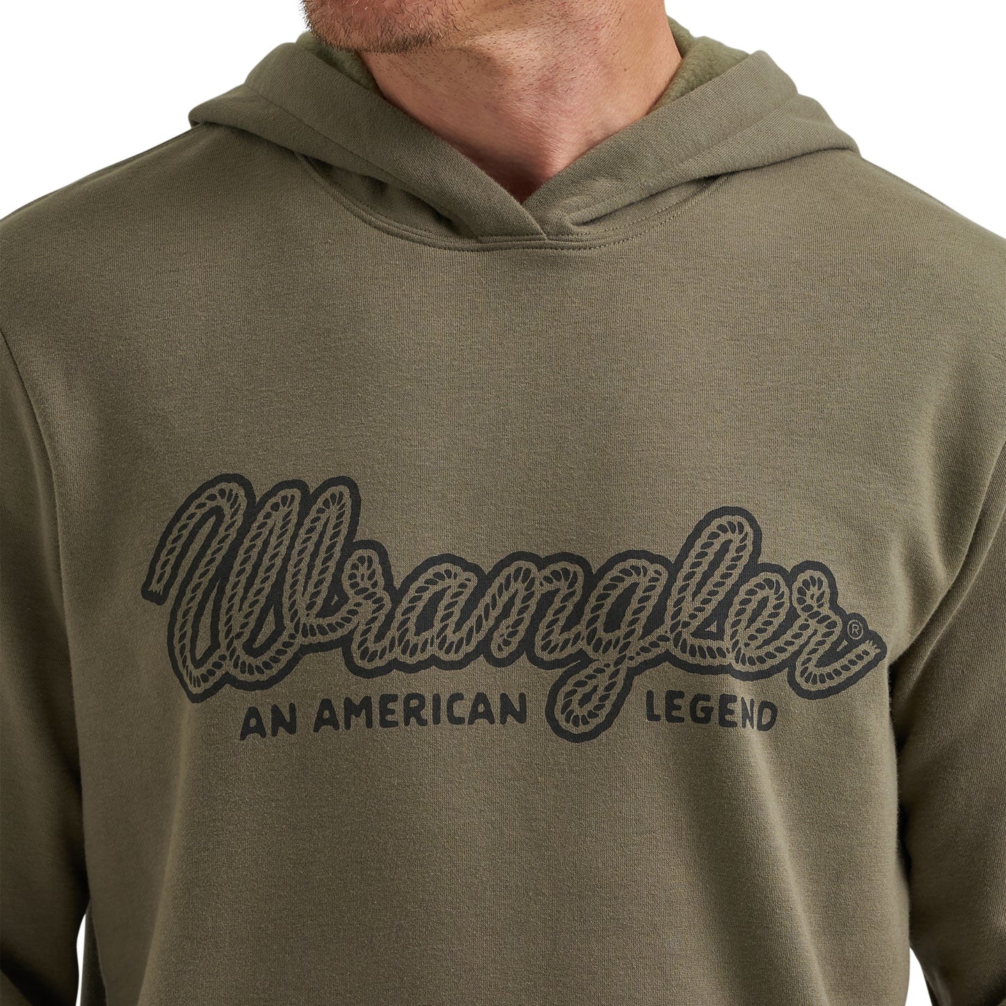 Wrangler Men's Western Dusty Olive Ledge Pullover Hoodie 112383996