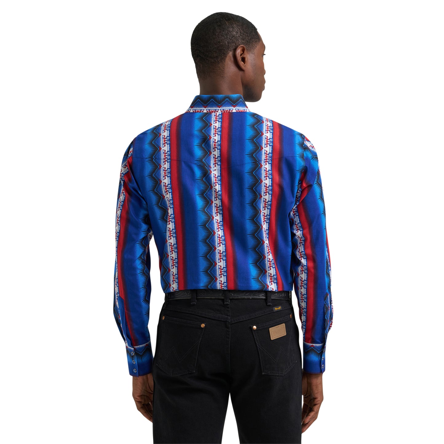 Wrangler Men's Checotah Western Classic Fit Blue Button Down 112384295
