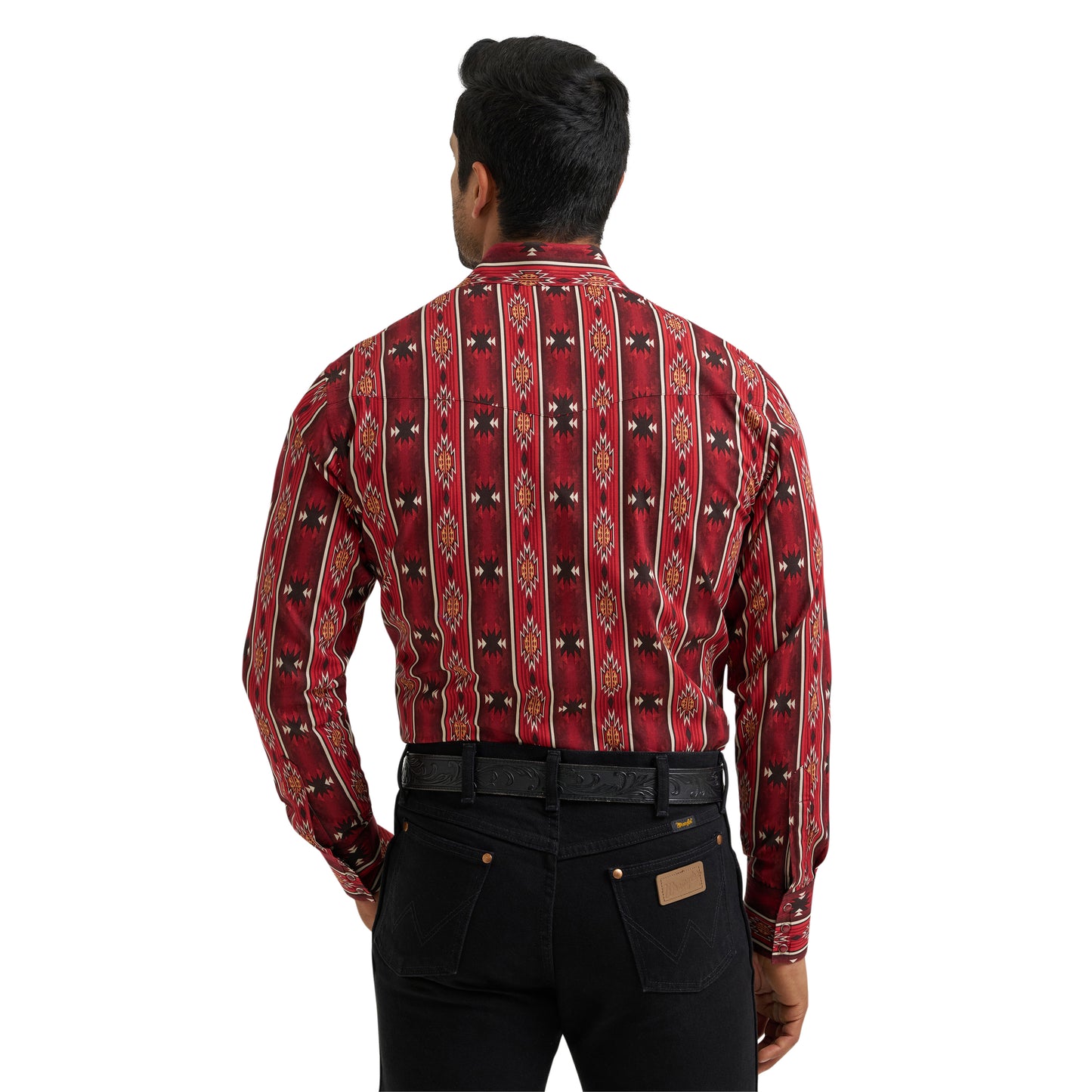 Wrangler Men's Checotah Western Classic Fit Red Button Down 112384296