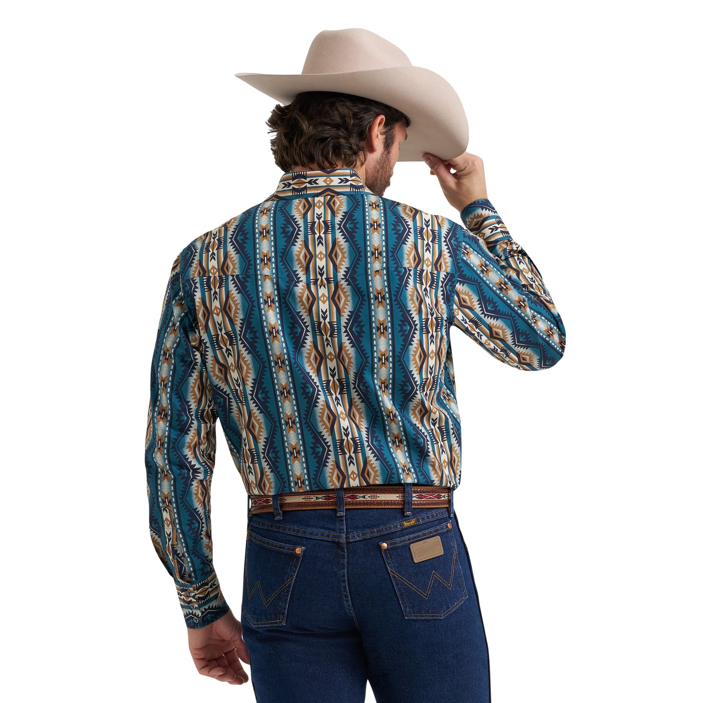Wrangler Men's Checotah Western Classic Fit Brown Button Down 112384297