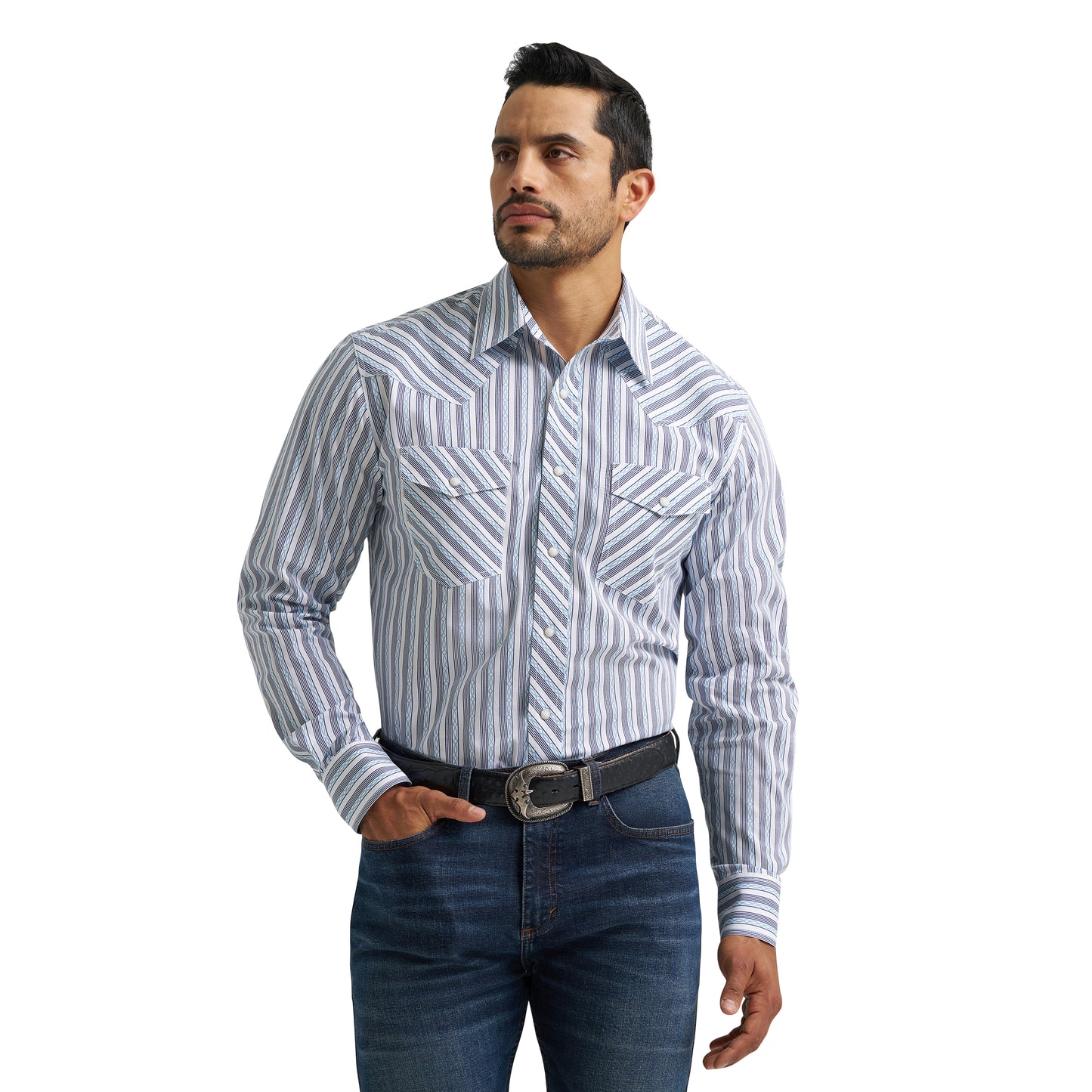 Wrangler Men's 20X Competition Advanced Comfort Navy & Blue Shirt 112384656