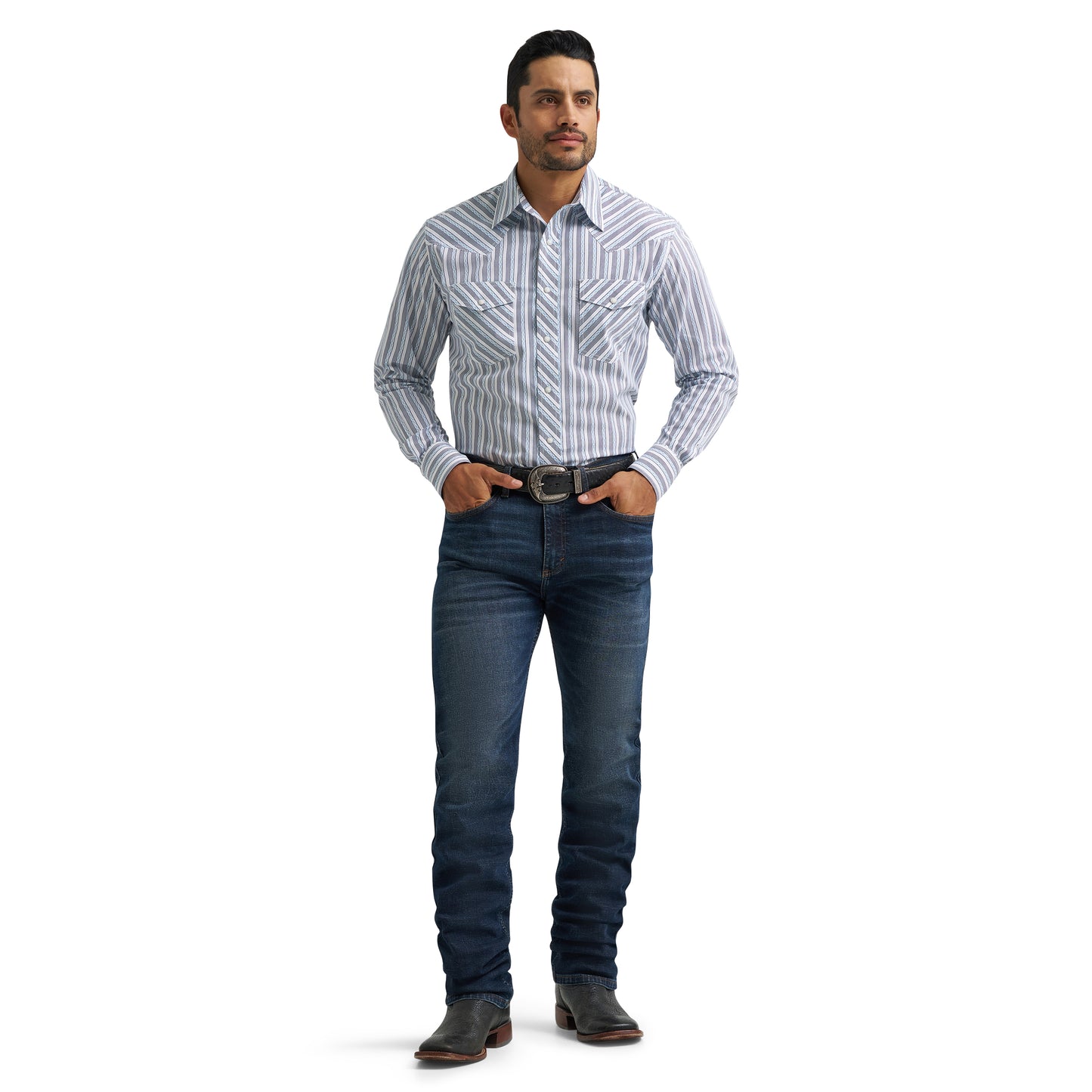 Wrangler Men's 20X Competition Advanced Comfort Navy & Blue Shirt 112384656