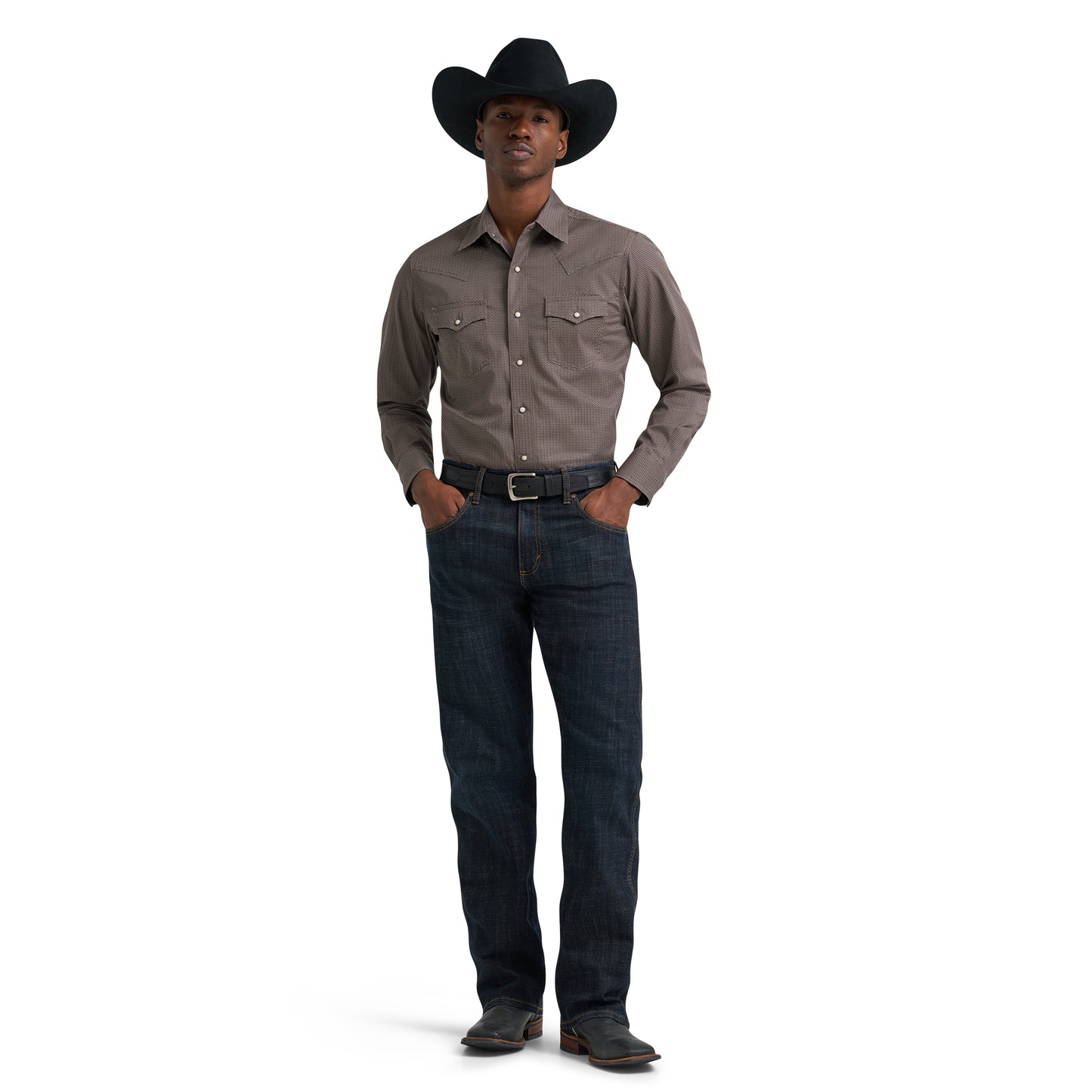 Wrangler Retro® Men's Western Premium Grey Multi Snap Shirt 112384765