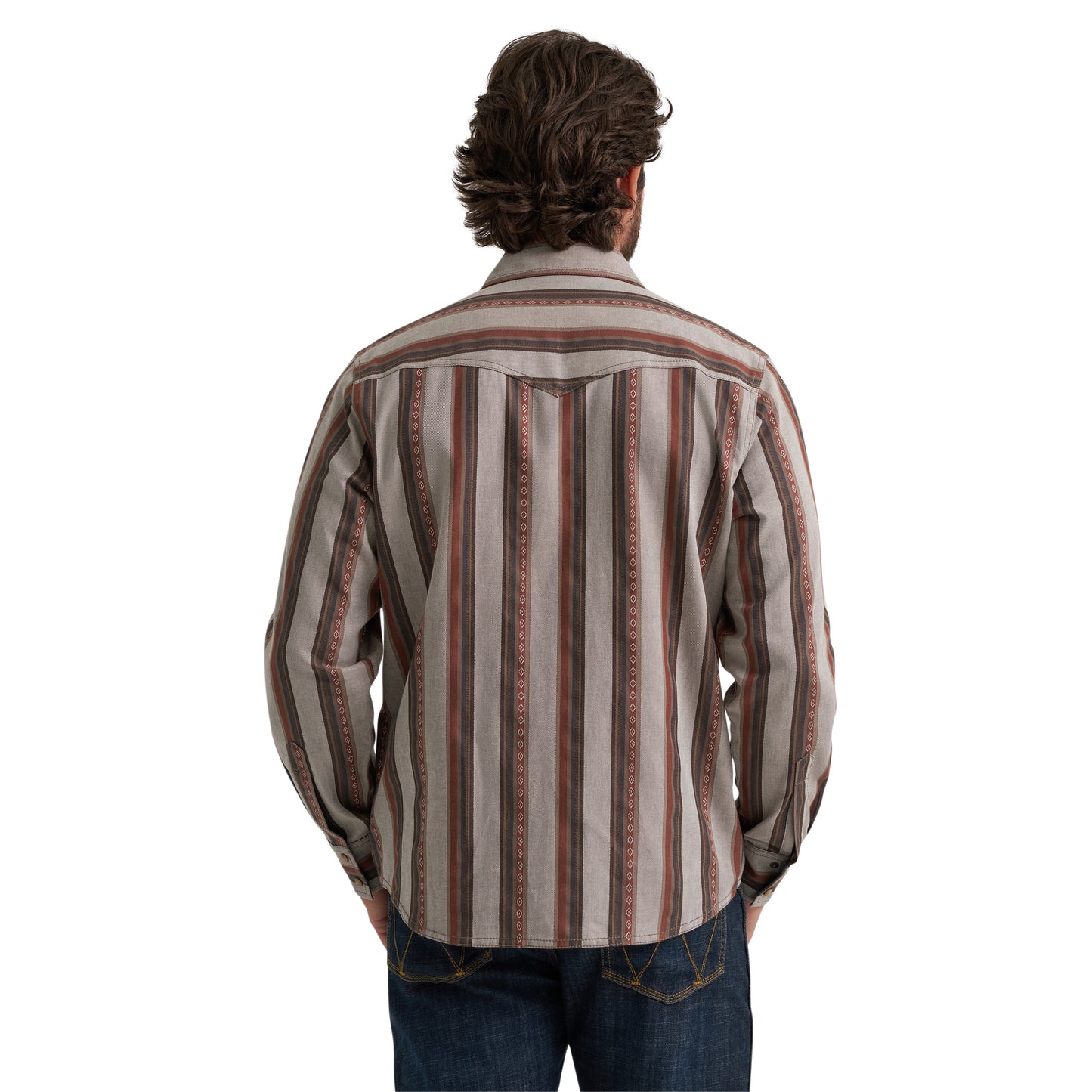 Wrangler Retro® Men's Western Premium Brown Multi Snap Shirt 112384768