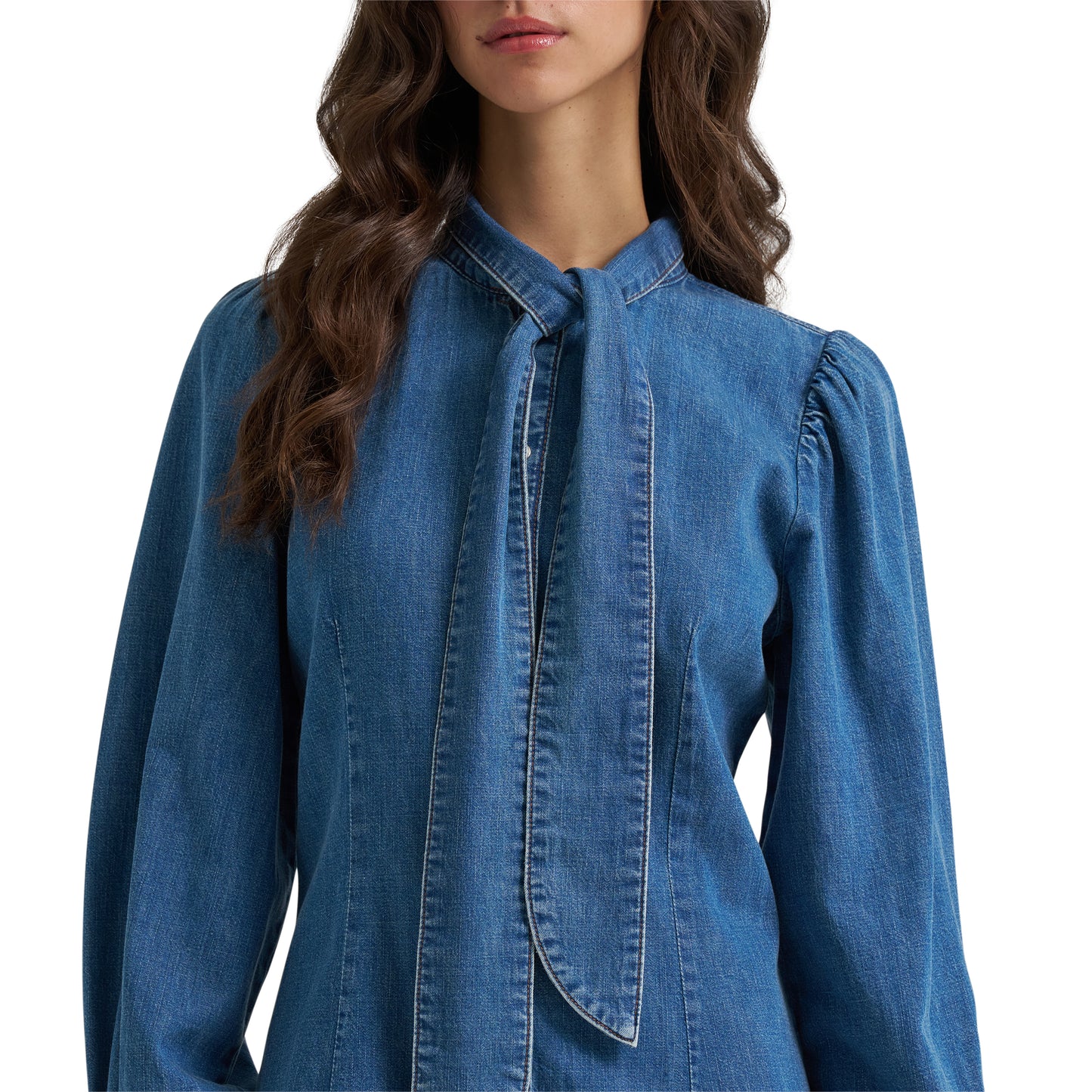 Wrangler Ladies Retro Americana Denim Neck-Tie Dress 112385430