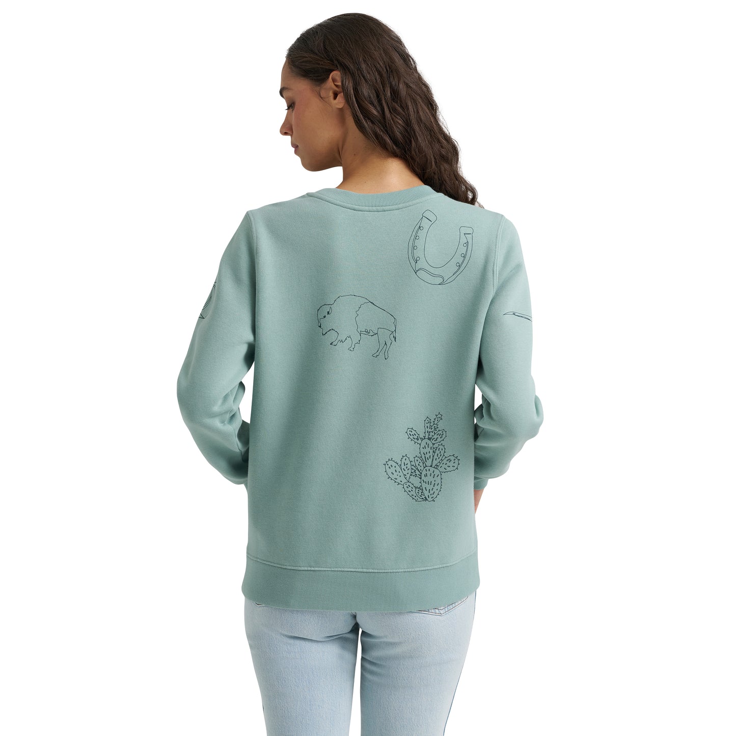 Wrangler Ladies Retro® Punchy Blue Fleece Sweatshirt 112385485