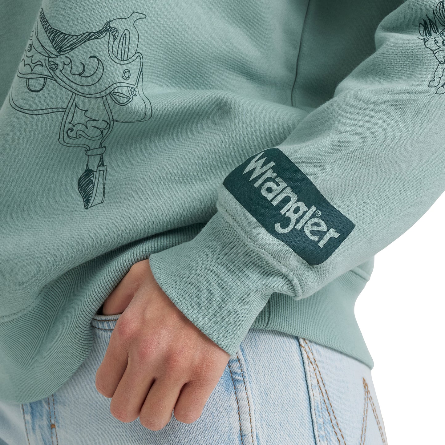 Wrangler Ladies Retro® Punchy Blue Fleece Sweatshirt 112385485
