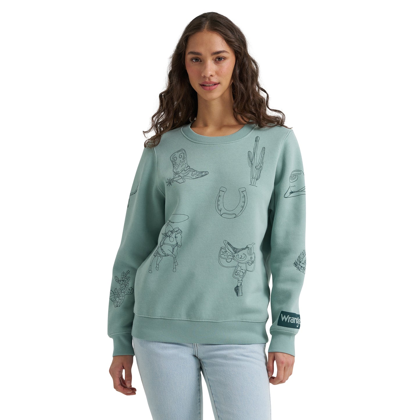 Wrangler Ladies Retro® Punchy Blue Fleece Sweatshirt 112385485