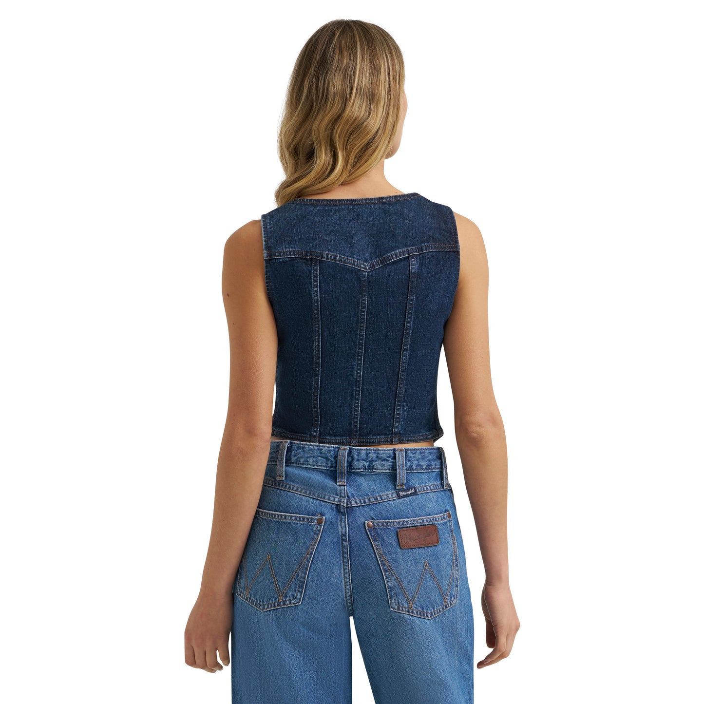 Wrangler Ladies Retro® Americana Dark Denim Bustier Vest 112385709