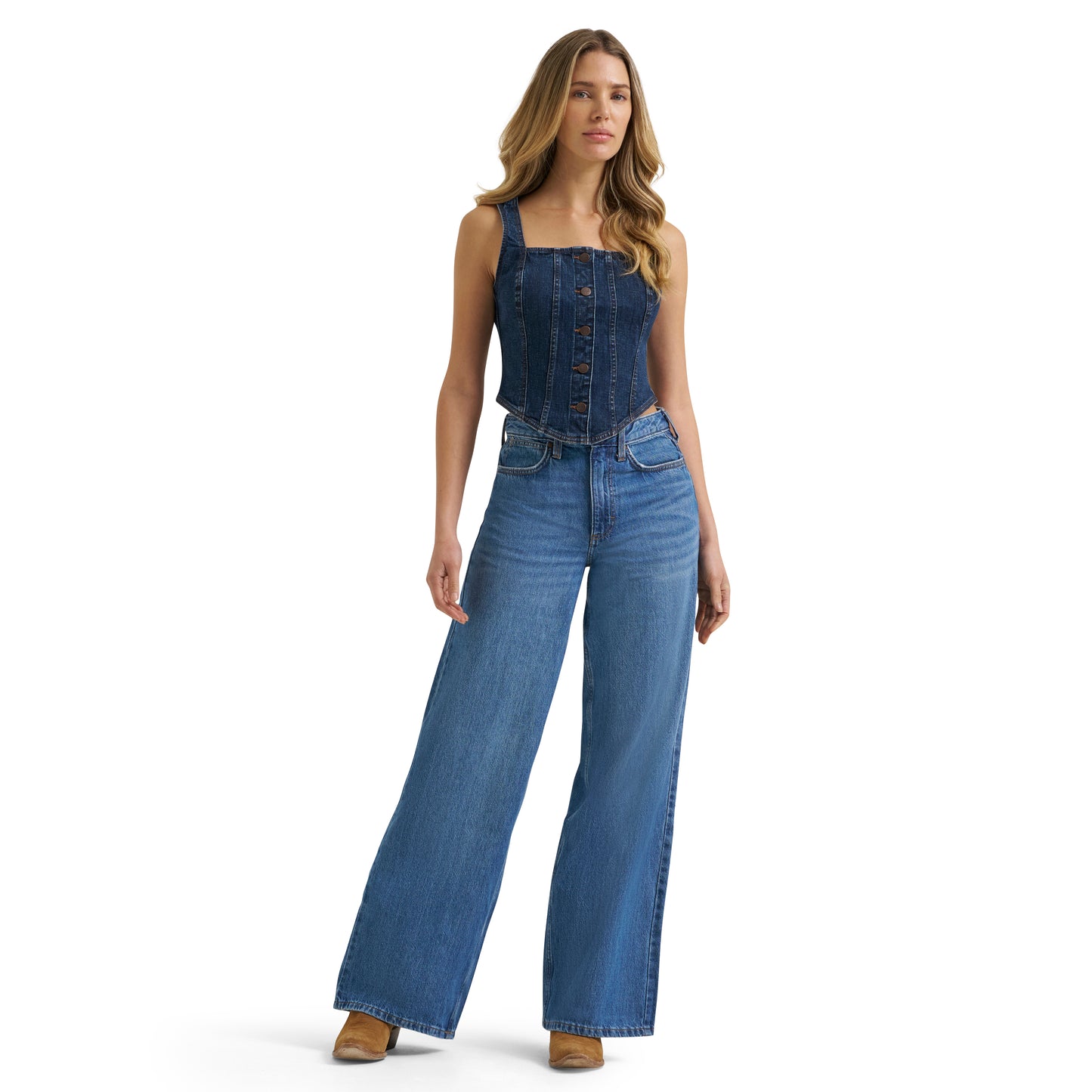 Wrangler Ladies Retro® Americana Dark Denim Bustier Vest 112385709