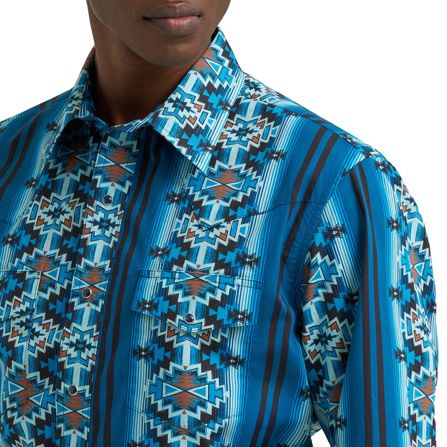 Wrangler Men's Checotah® Turquoise Classic Fit Western Snap Shirt 112385792