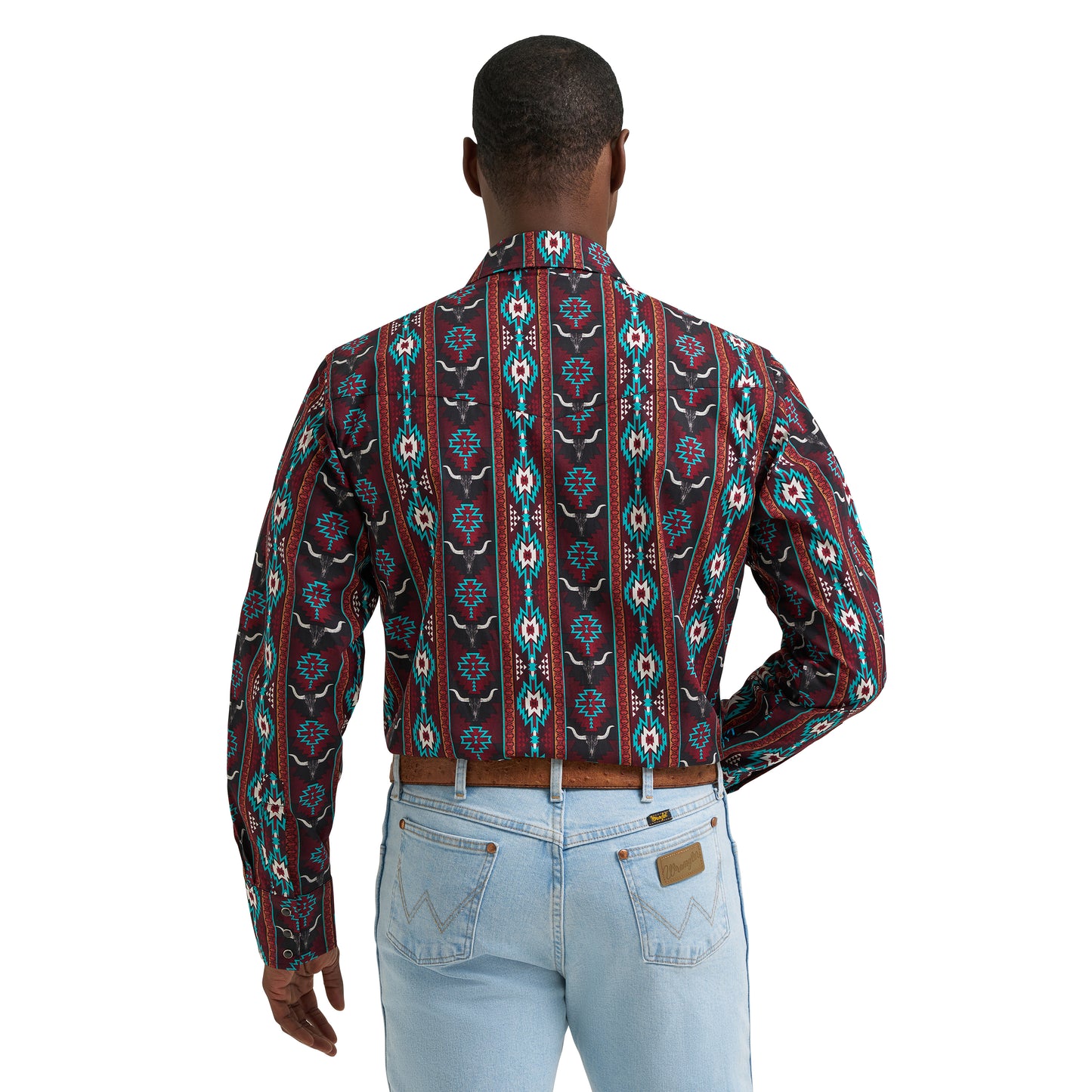 Wrangler Men's Checotah® Dress Western Red Multi Snap Shirt 112385793